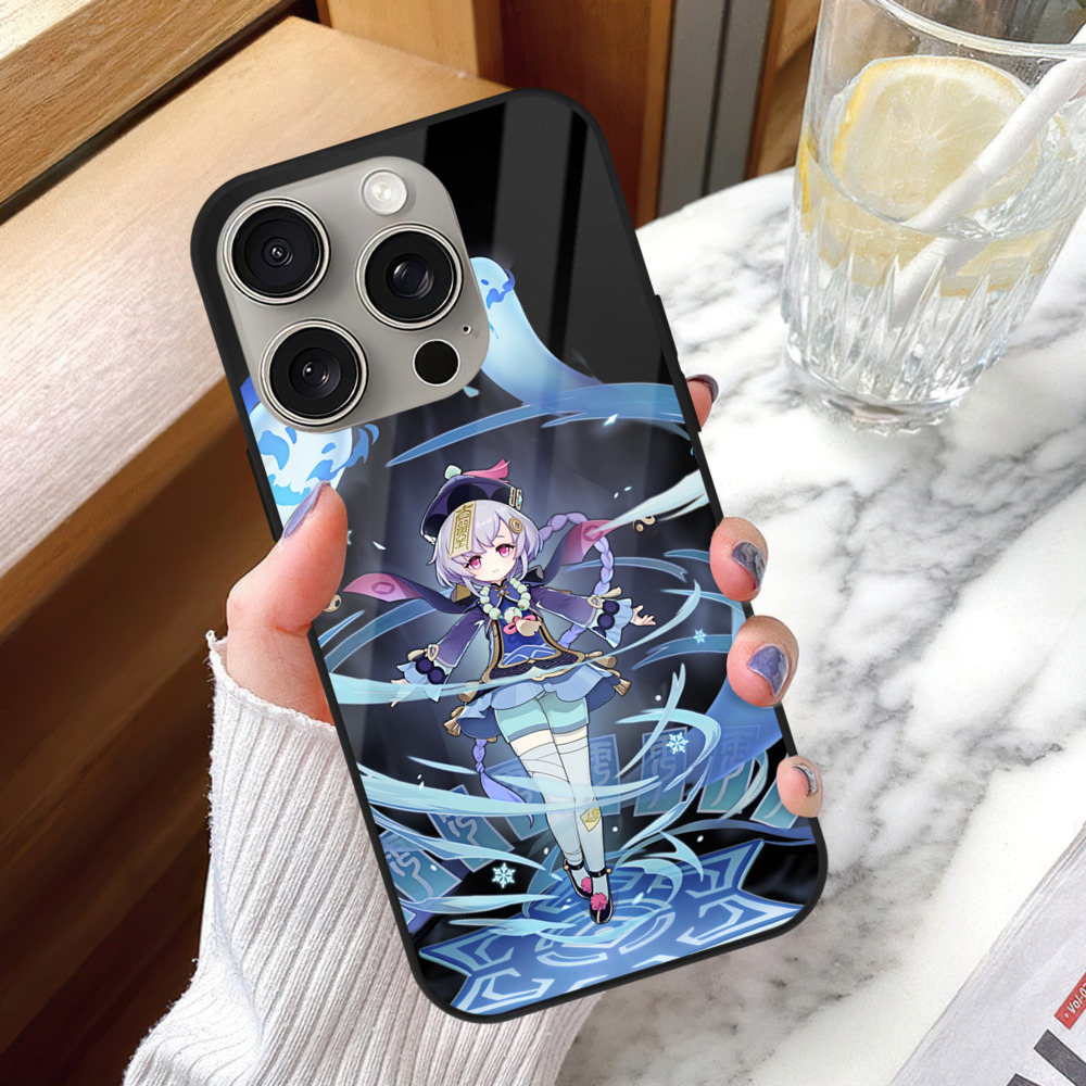 げんし神 七七 なな  genshin Nana 【iPhone15Pro対応】スマホケース 耐衝撃＆黄変防止 背面ガラス