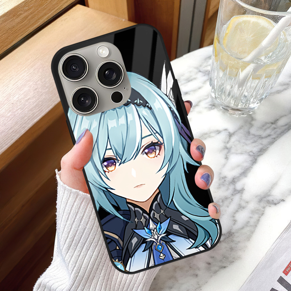 げんし神 优菈 ゆうら genshin Yūra 【iPhone15Pro対応】スマホケース 耐衝撃＆黄変防止 背面ガラス