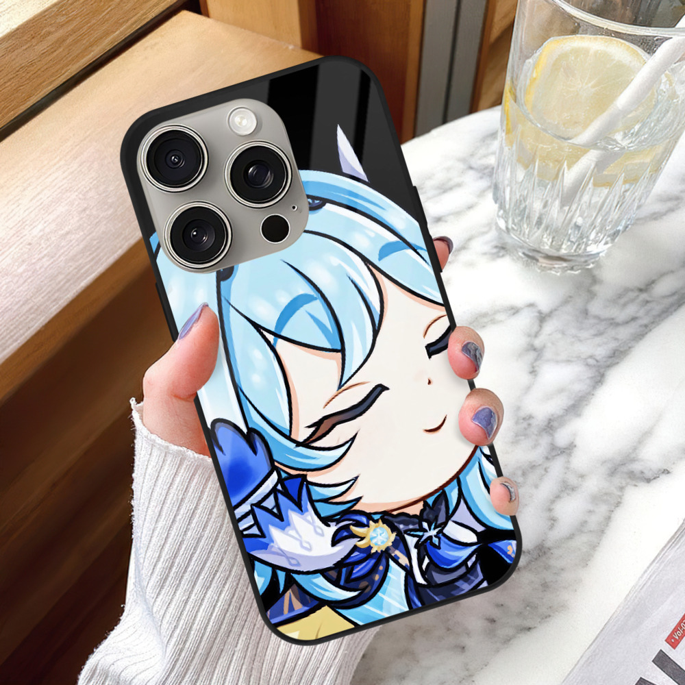 げんし神 优菈 ゆうら genshin Yūra 【iPhone15Pro対応】スマホケース 耐衝撃＆黄変防止 背面ガラス