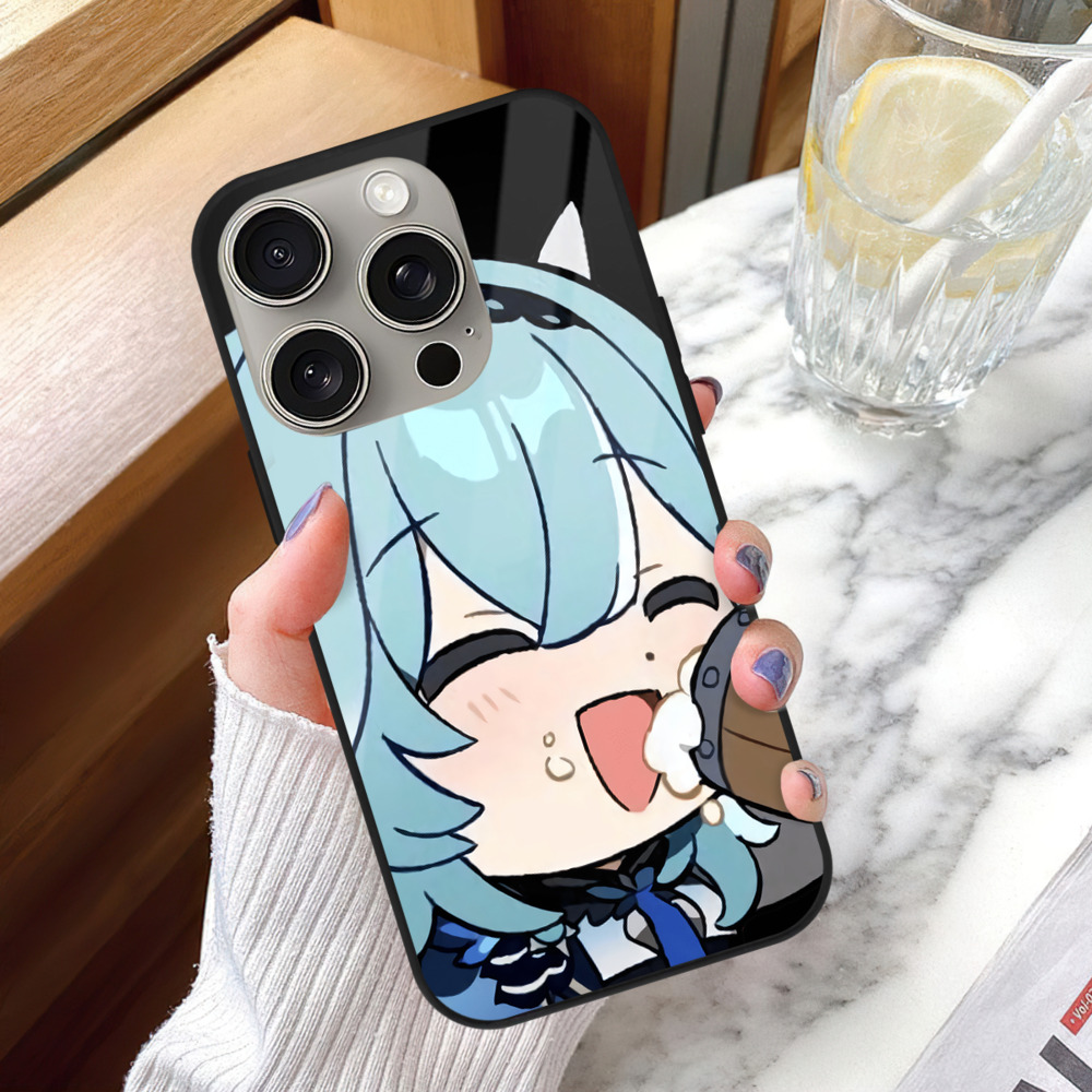 げんし神 优菈 ゆうら genshin Yūra 【iPhone15Pro対応】スマホケース 耐衝撃＆黄変防止 背面ガラス