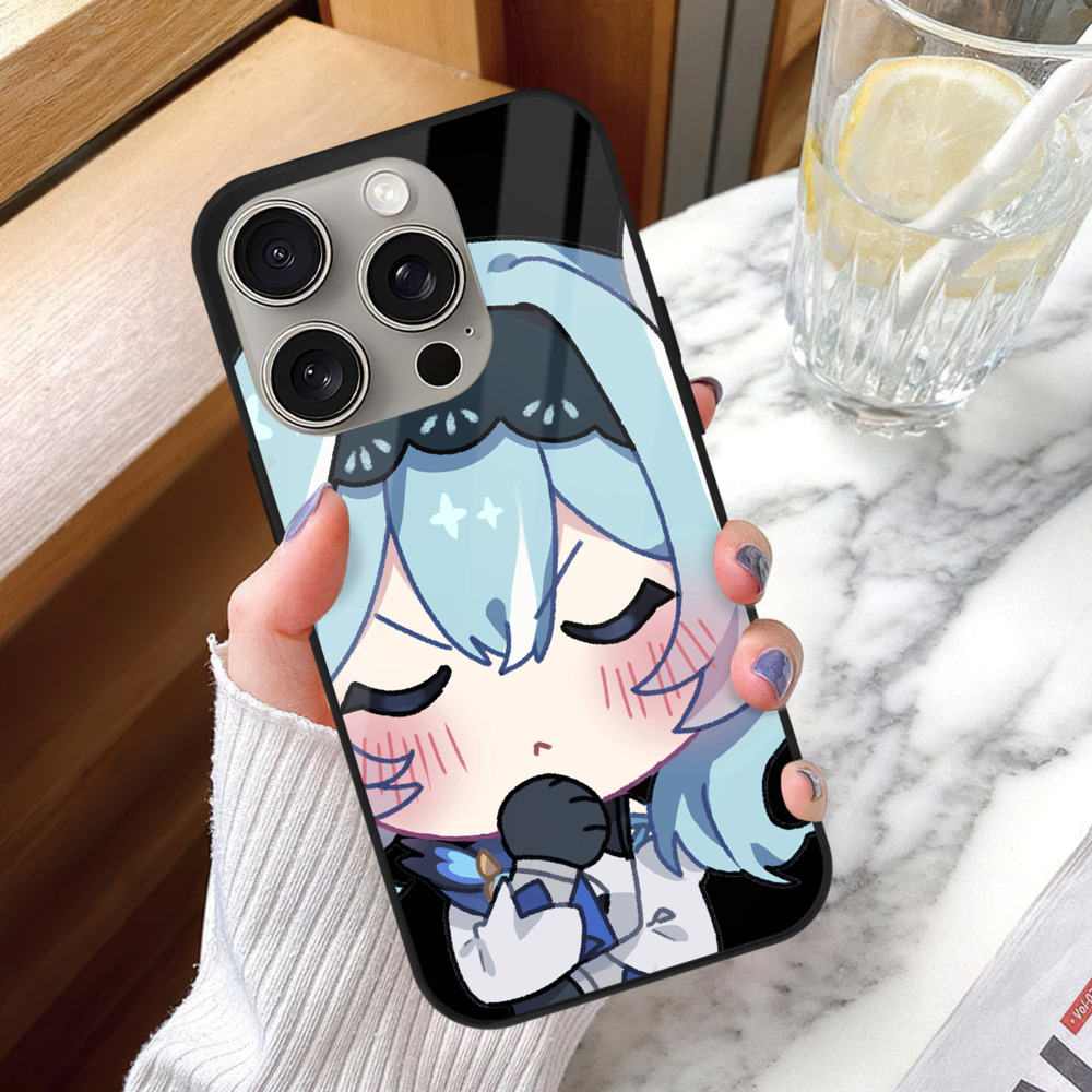 げんし神 优菈 ゆうら genshin Yūra 【iPhone15Pro対応】スマホケース 耐衝撃＆黄変防止 背面ガラス