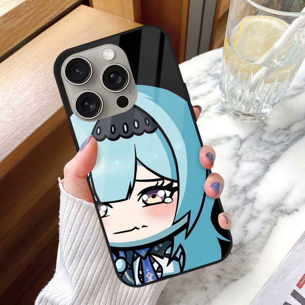 げんし神 优菈 ゆうら genshin Yūra 【iPhone15Pro対応】スマホケース 耐衝撃＆黄変防止 背面ガラス