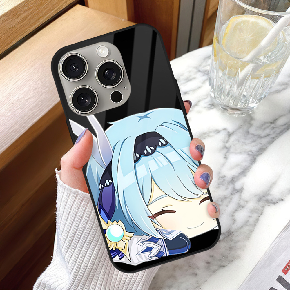 げんし神 优菈 ゆうら genshin Yūra 【iPhone15Pro対応】スマホケース 耐衝撃＆黄変防止 背面ガラス