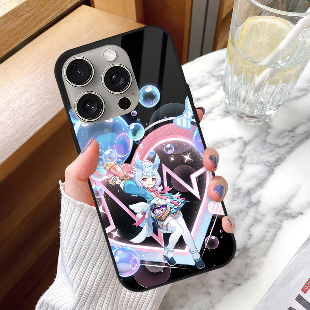 げんし神 シゲウィン genshin Shigewin 【iPhone15Pro対応】スマホケース 耐衝撃＆黄変防止 背面ガラス