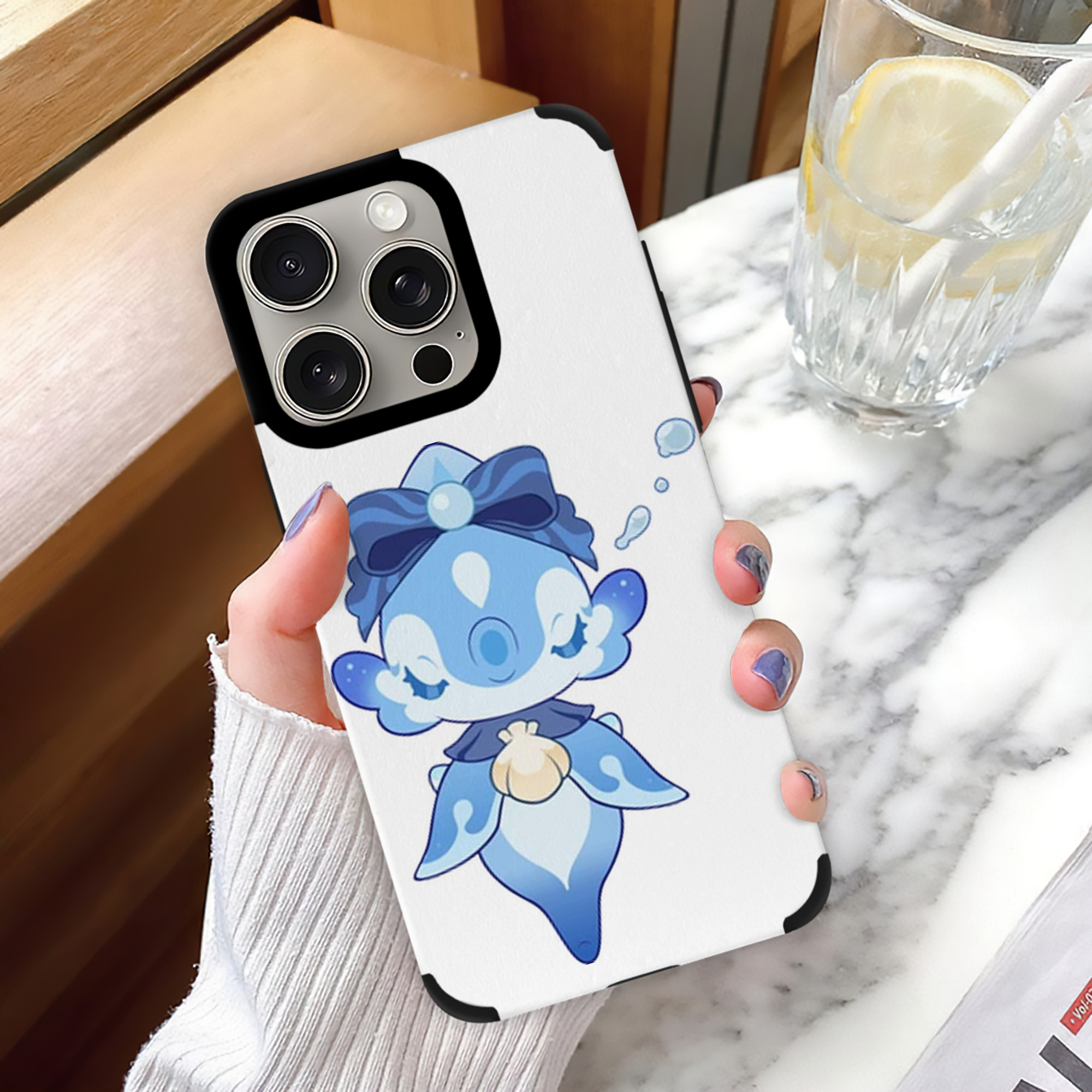 げんし神 フリーナ genshin Furina 【iPhone15ProMax対応】 PUレザー スマホケース 耐衝撃＆黄変防止