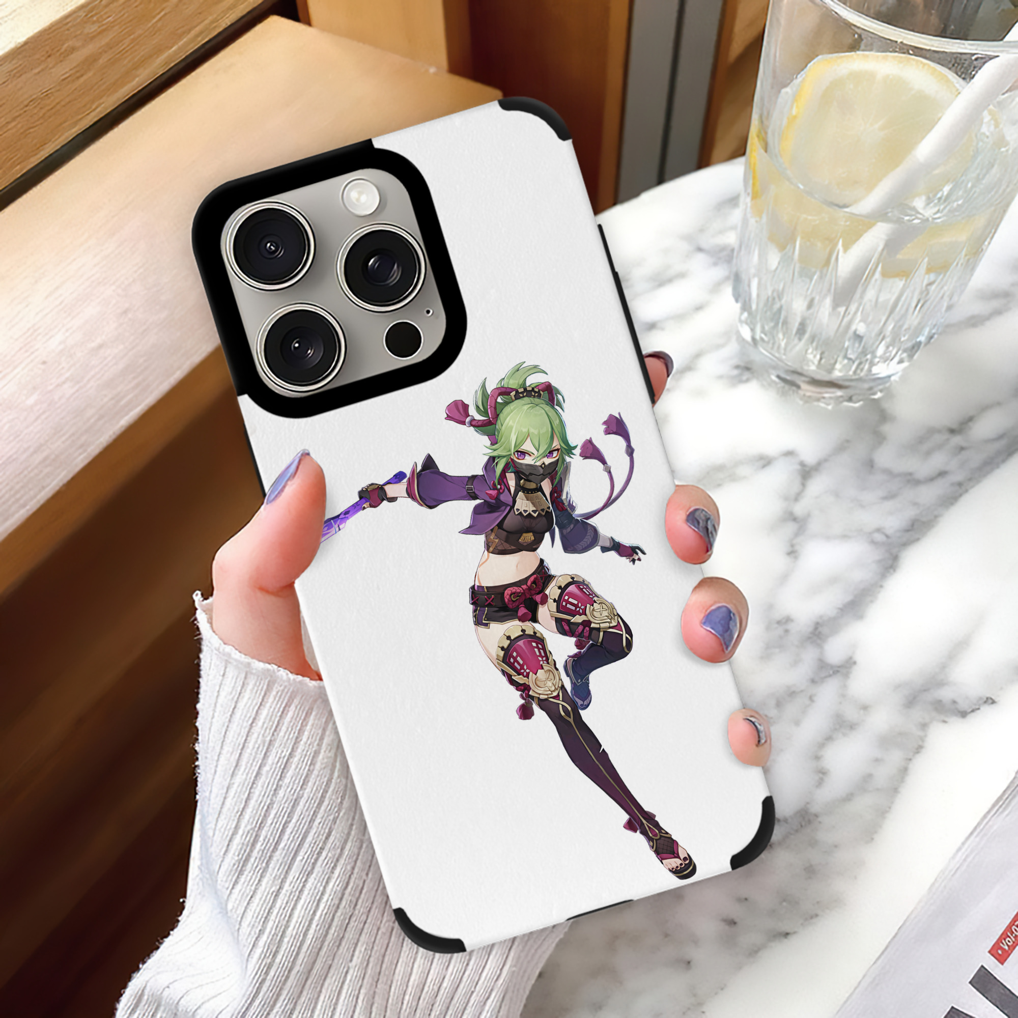 げんし神  久岐忍 くき しのぶ genshin Kuki Shinobu 【iPhone15ProMax対応】 PUレザー スマホケース 耐衝撃＆黄変防止