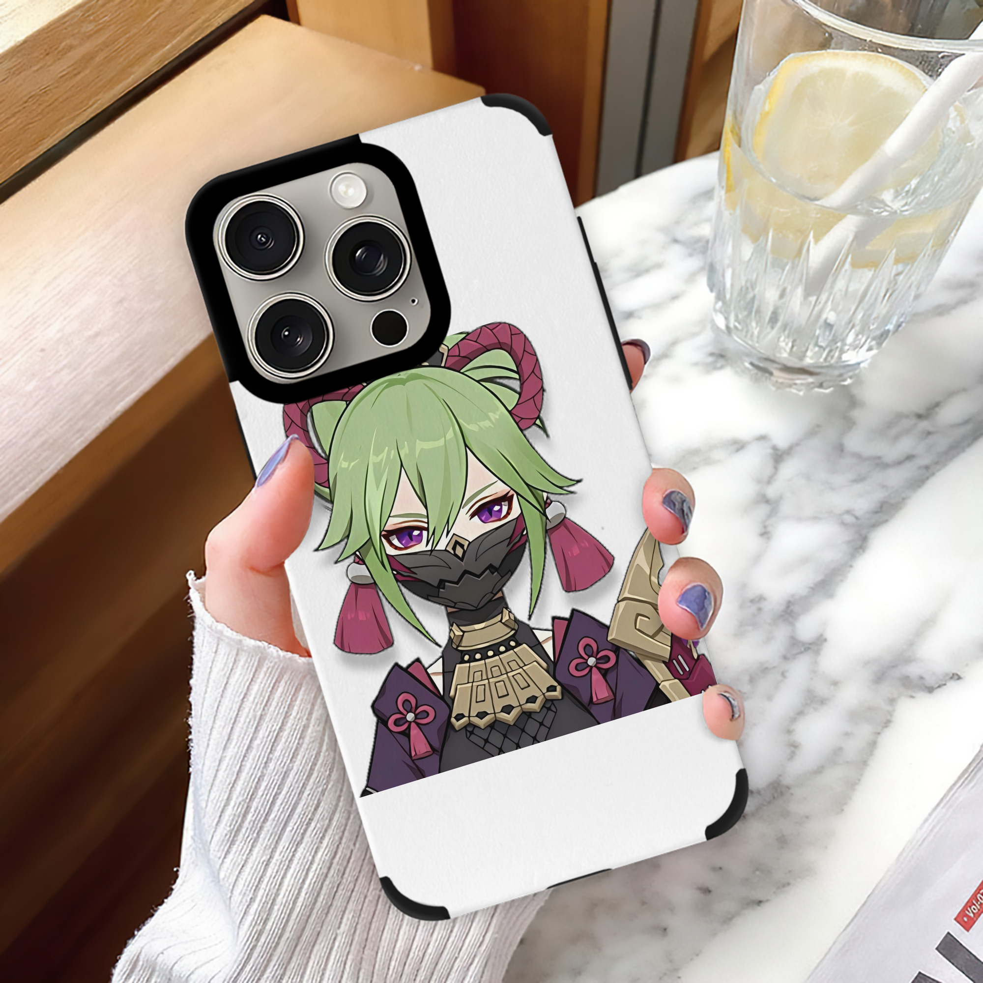 げんし神  久岐忍 くき しのぶ genshin Kuki Shinobu 【iPhone15ProMax対応】 PUレザー スマホケース 耐衝撃＆黄変防止