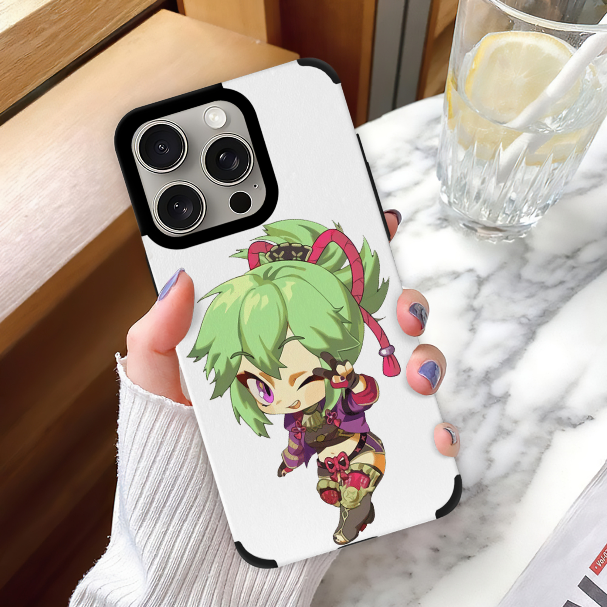 げんし神  久岐忍 くき しのぶ genshin Kuki Shinobu 【iPhone15ProMax対応】 PUレザー スマホケース 耐衝撃＆黄変防止