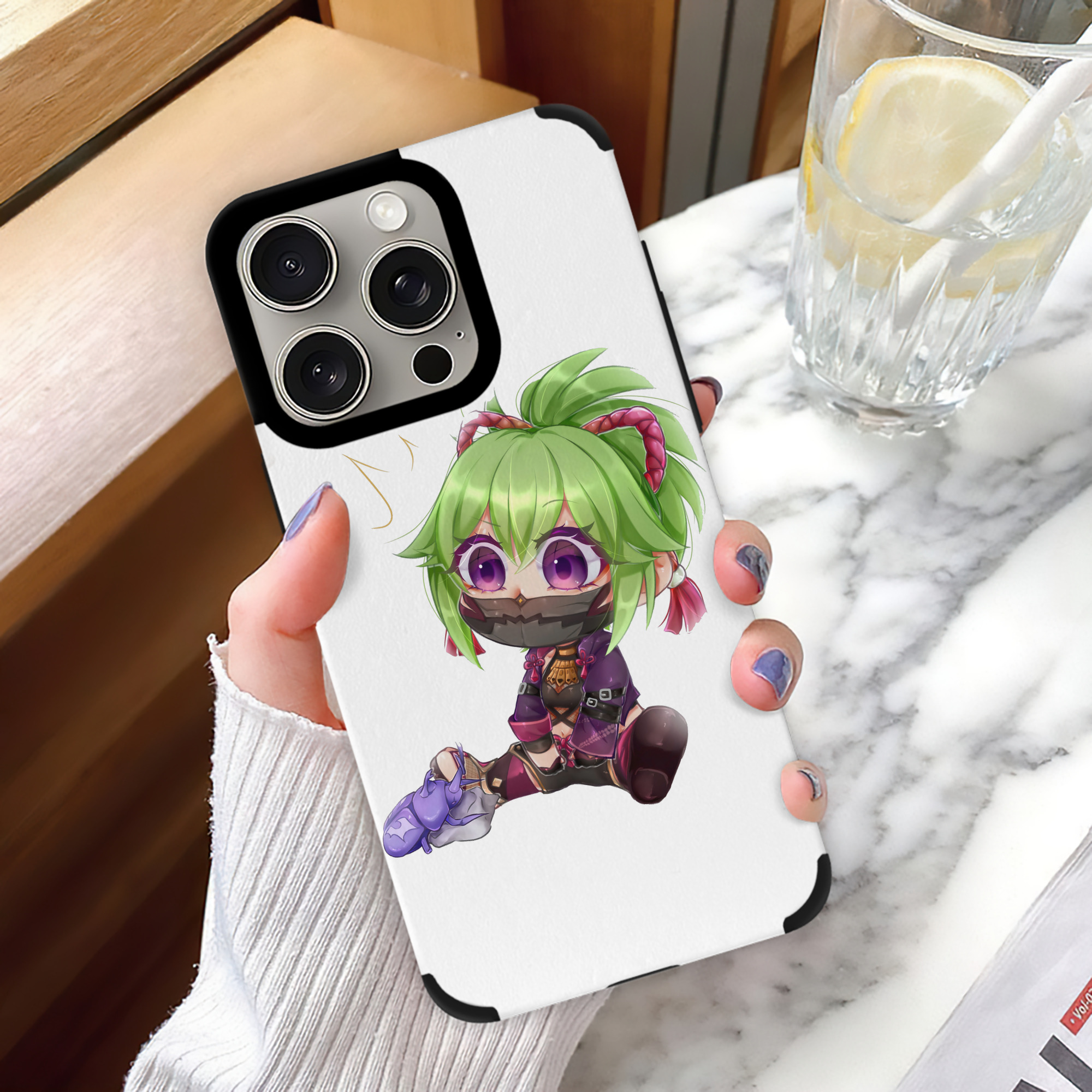 げんし神  久岐忍 くき しのぶ genshin Kuki Shinobu 【iPhone15ProMax対応】 PUレザー スマホケース 耐衝撃＆黄変防止