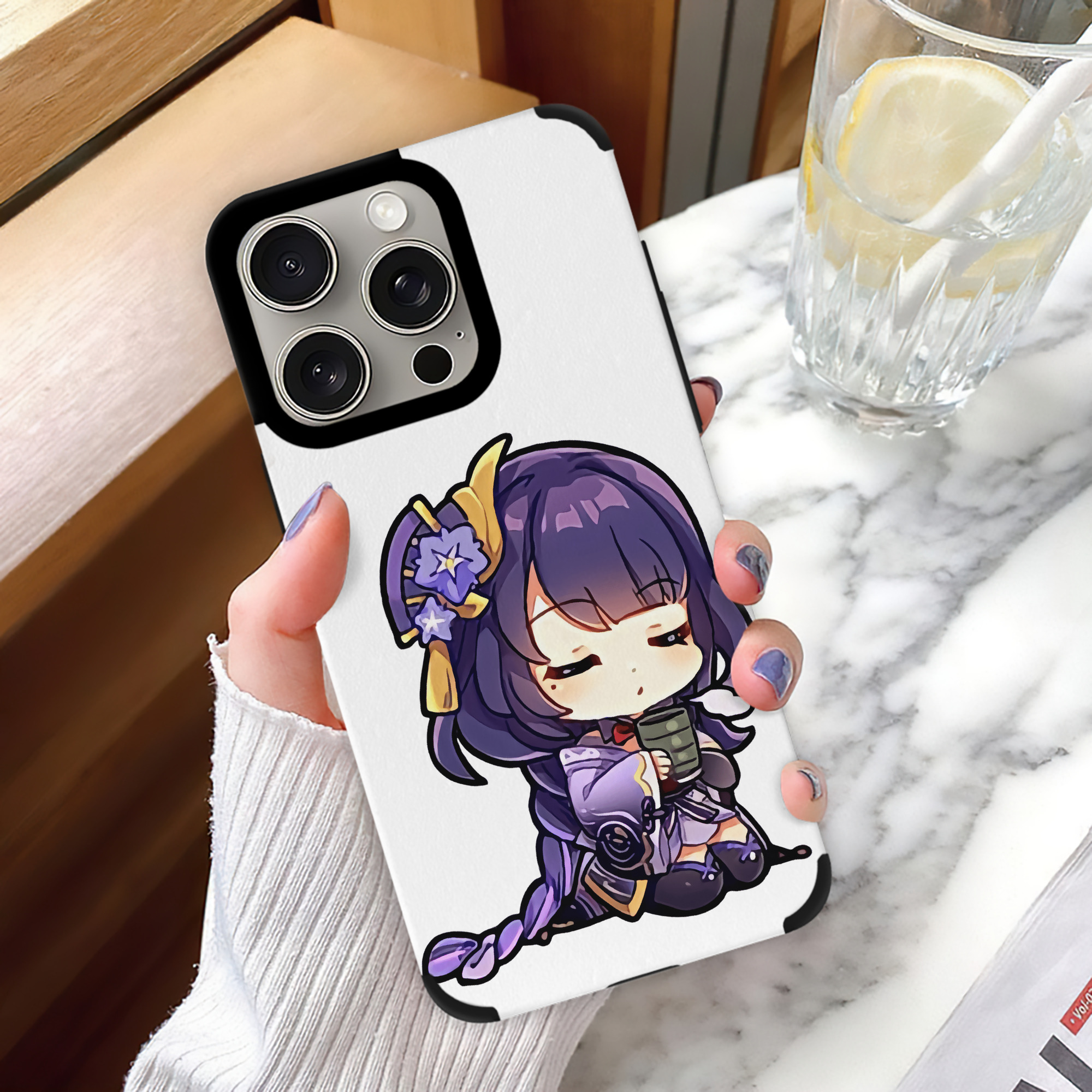 げんし神 雷電将軍 らいでんしょうぐん genshin Raiden Shogun 【iPhone15ProMax対応】 PUレザー スマホケース 耐衝撃＆黄変防止