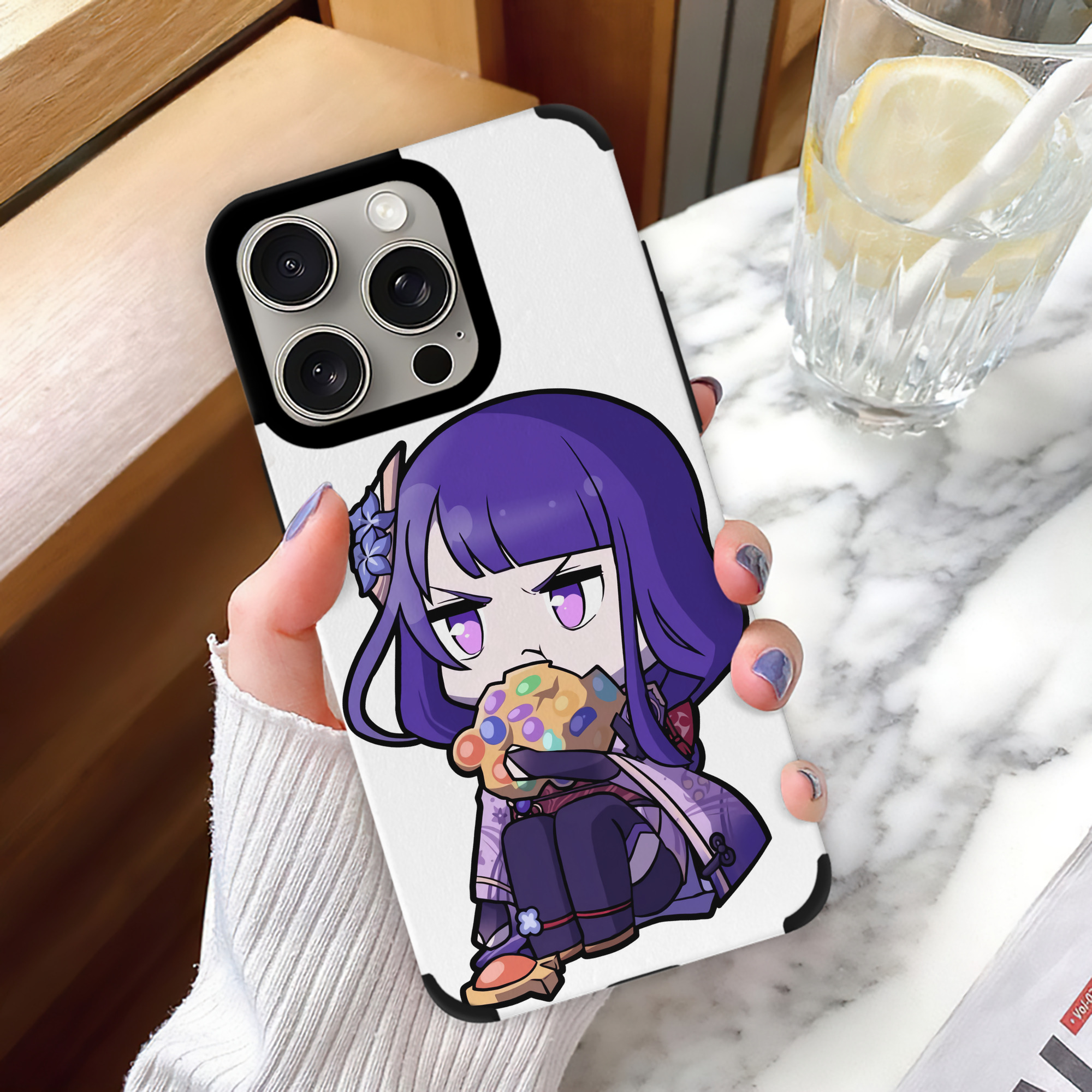 げんし神 雷電将軍 らいでんしょうぐん genshin Raiden Shogun 【iPhone15ProMax対応】 PUレザー スマホケース 耐衝撃＆黄変防止