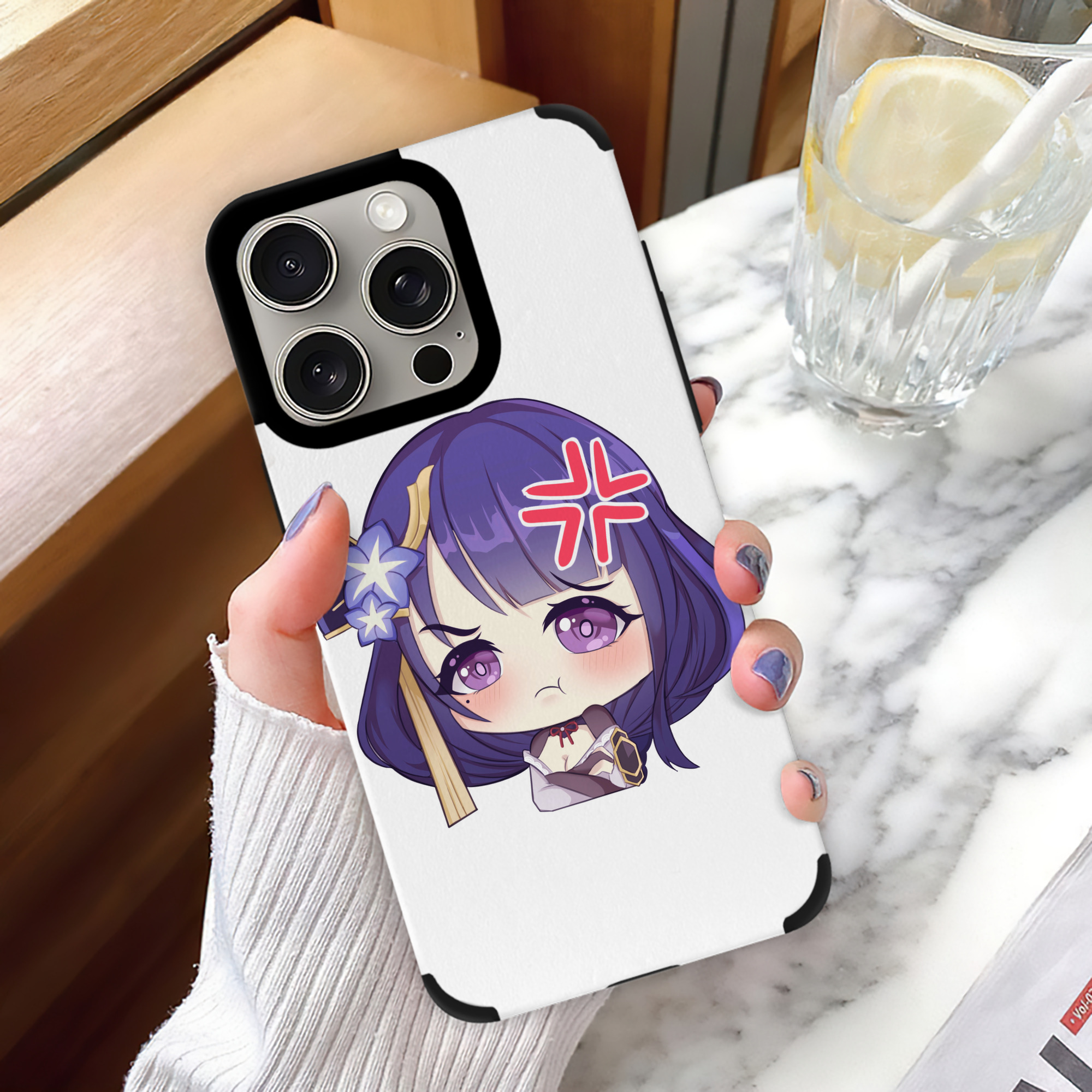 げんし神 雷電将軍 らいでんしょうぐん genshin Raiden Shogun 【iPhone15ProMax対応】 PUレザー スマホケース 耐衝撃＆黄変防止