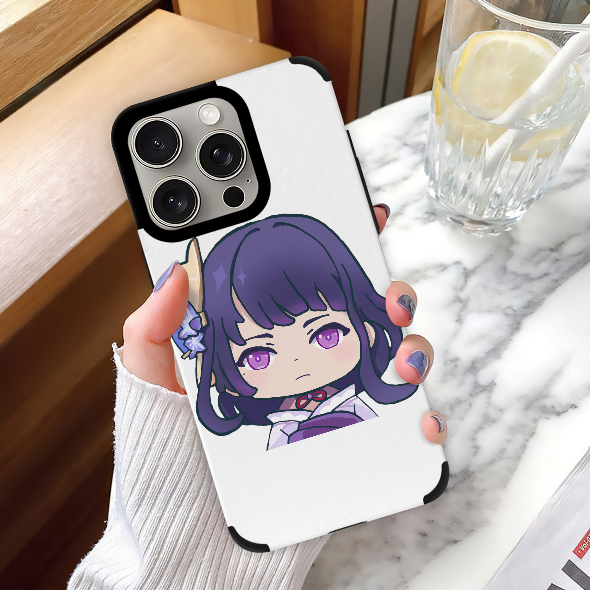 げんし神 雷電将軍 らいでんしょうぐん genshin Raiden Shogun 【iPhone15ProMax対応】 PUレザー スマホケース 耐衝撃＆黄変防止