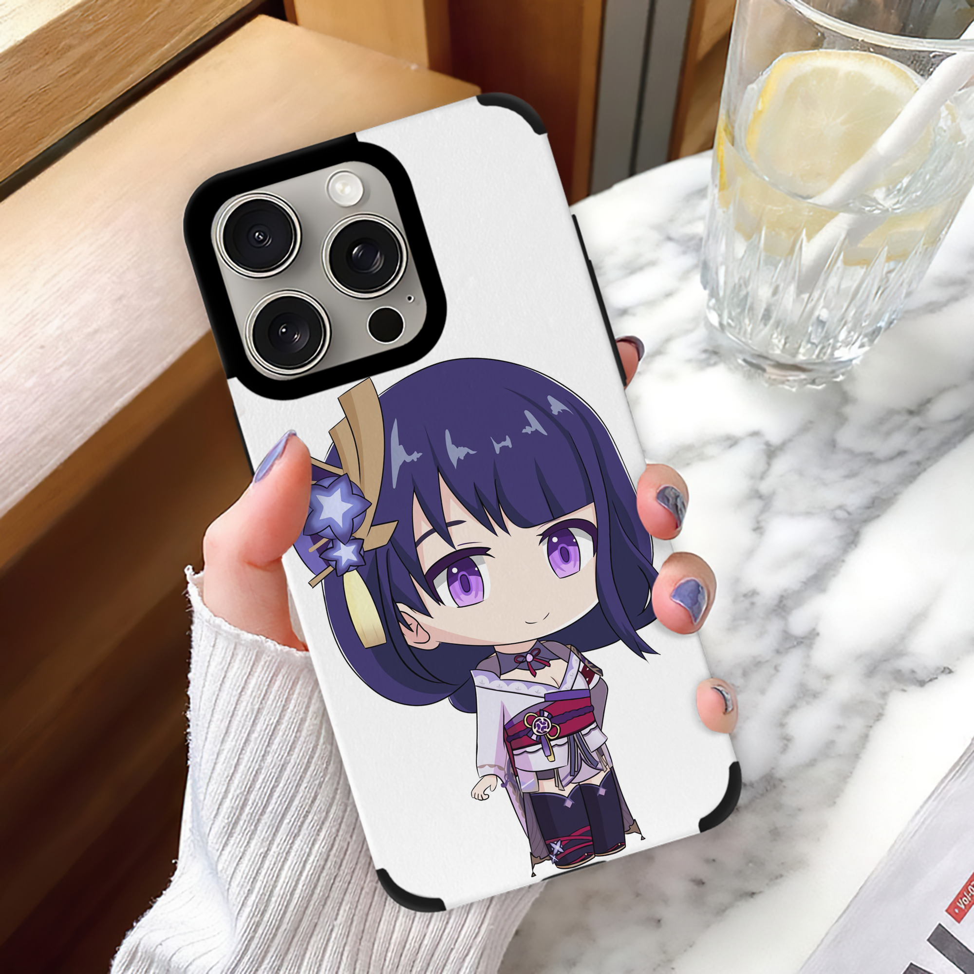 げんし神 雷電将軍 らいでんしょうぐん genshin Raiden Shogun 【iPhone15ProMax対応】 PUレザー スマホケース 耐衝撃＆黄変防止