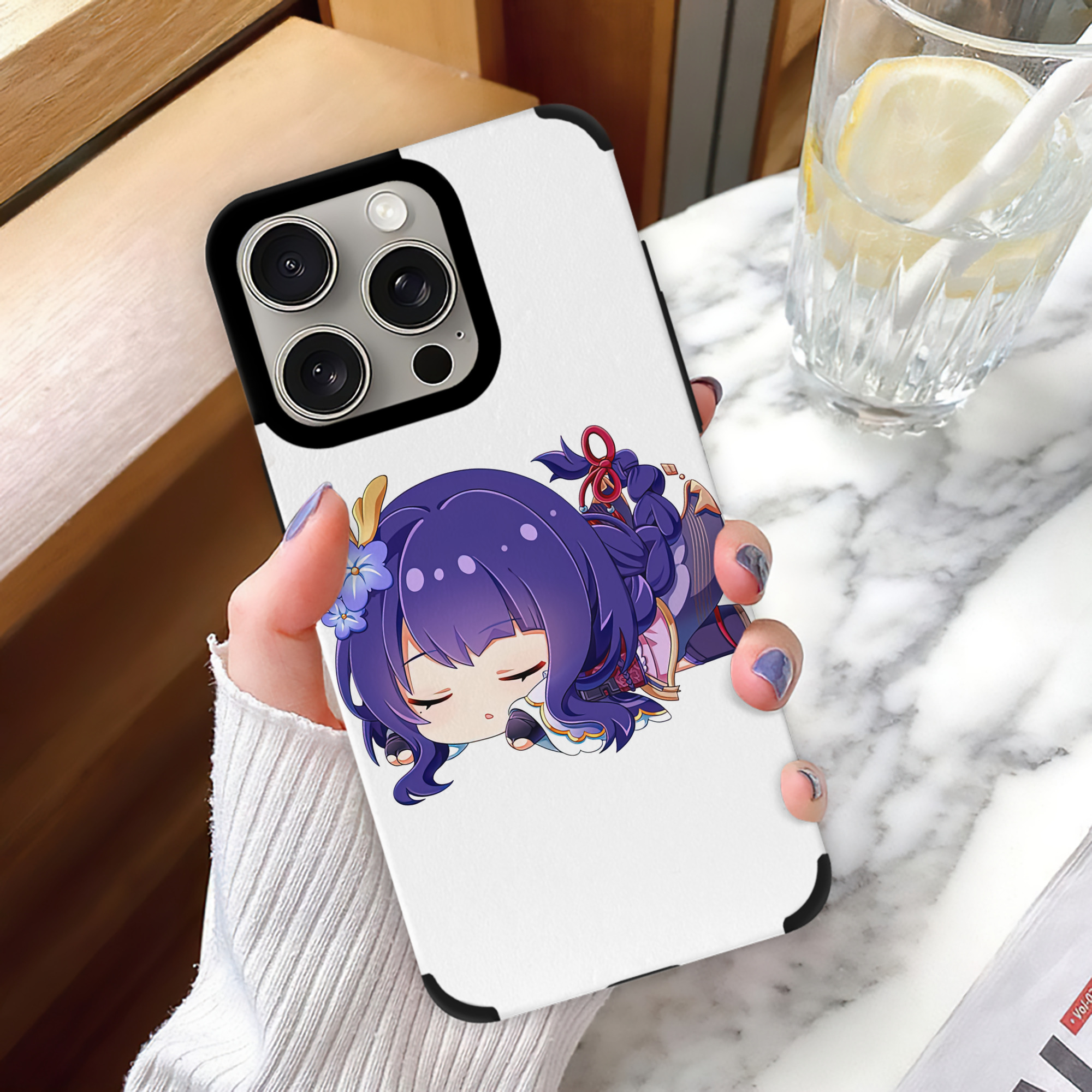 げんし神 雷電将軍 らいでんしょうぐん genshin Raiden Shogun 【iPhone15ProMax対応】 PUレザー スマホケース 耐衝撃＆黄変防止