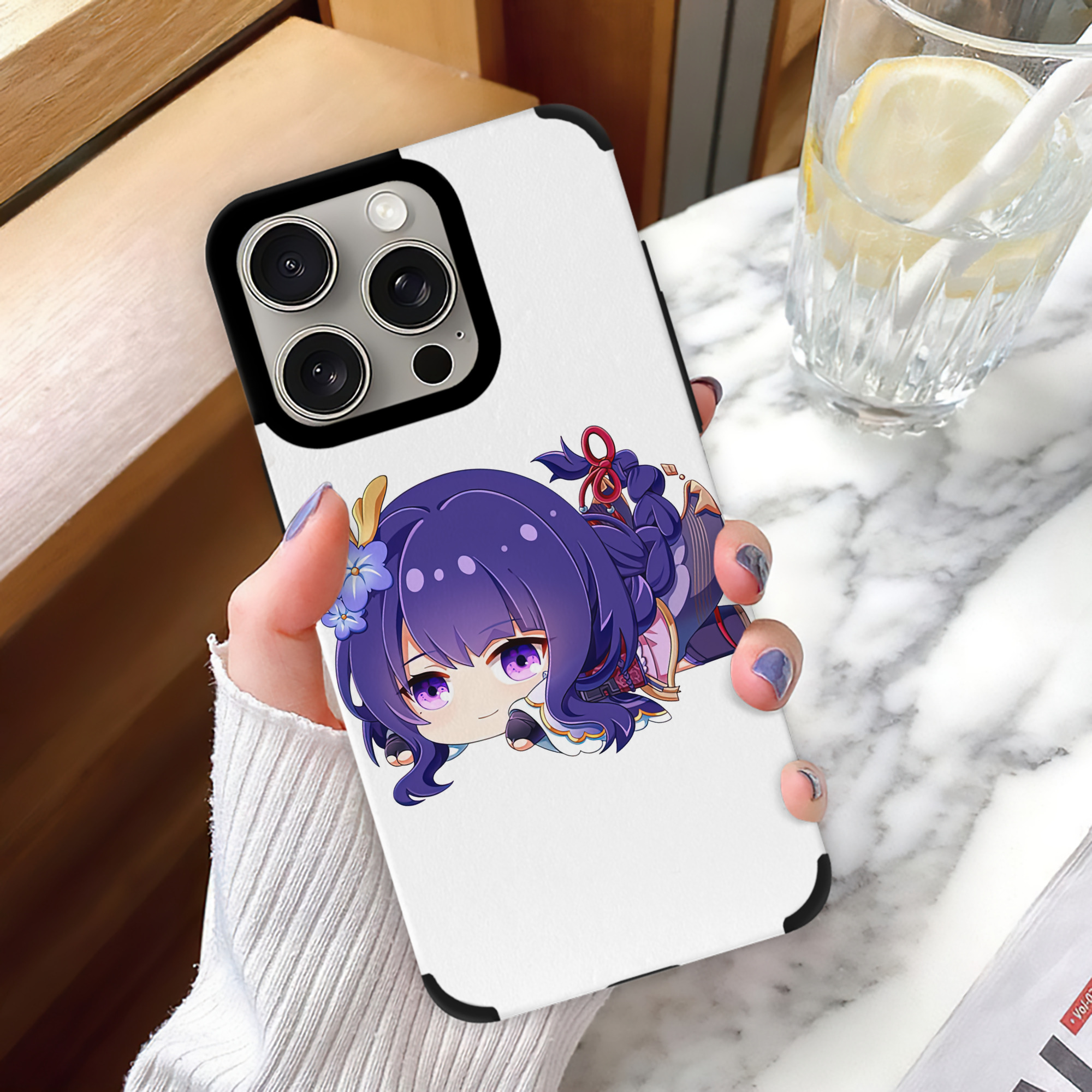 げんし神 雷電将軍 らいでんしょうぐん genshin Raiden Shogun 【iPhone15ProMax対応】 PUレザー スマホケース 耐衝撃＆黄変防止