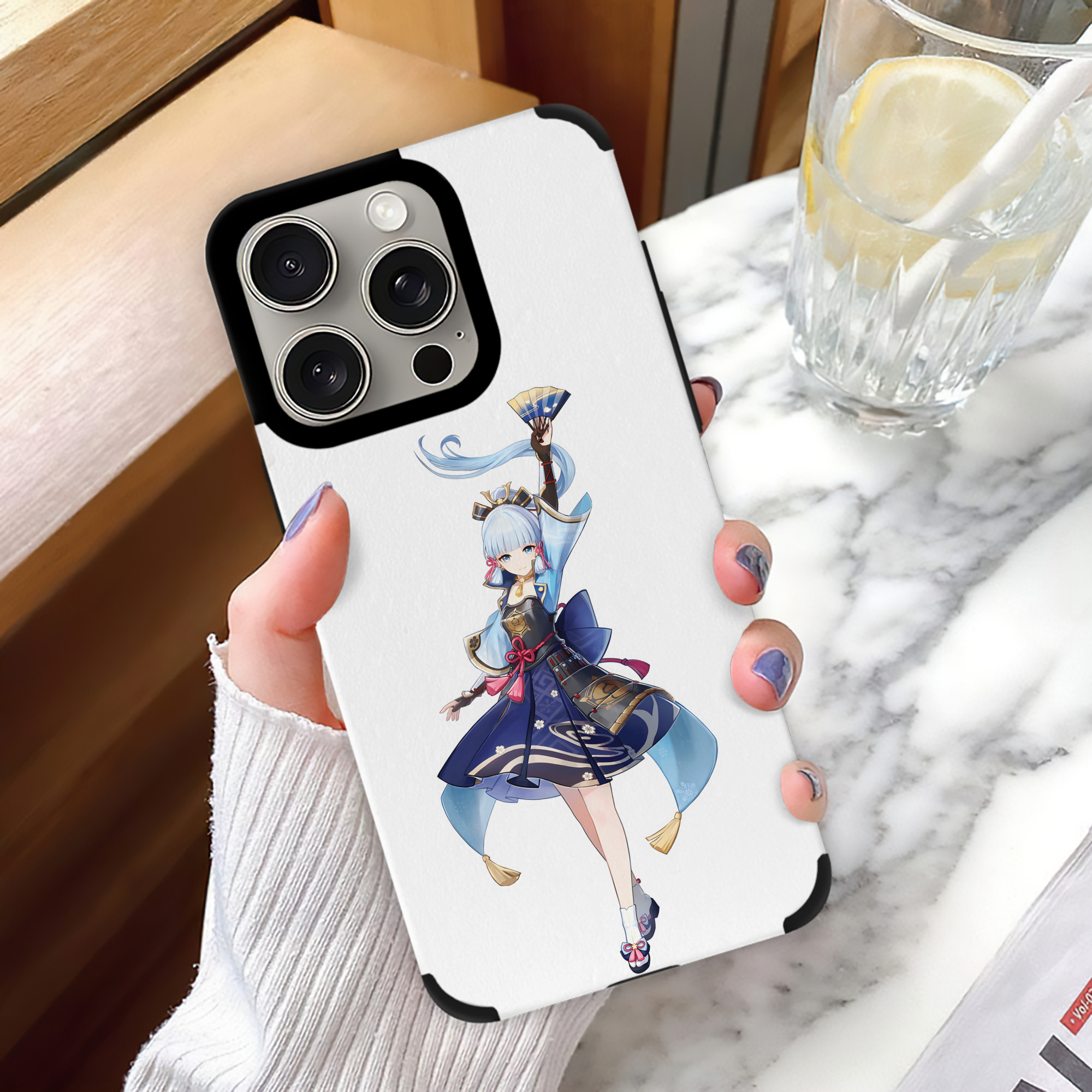 げんし神 神里綾華 神宮寺レン genshin Kamimiya Ren 【iPhone15ProMax対応】 PUレザー スマホケース 耐衝撃＆黄変防止