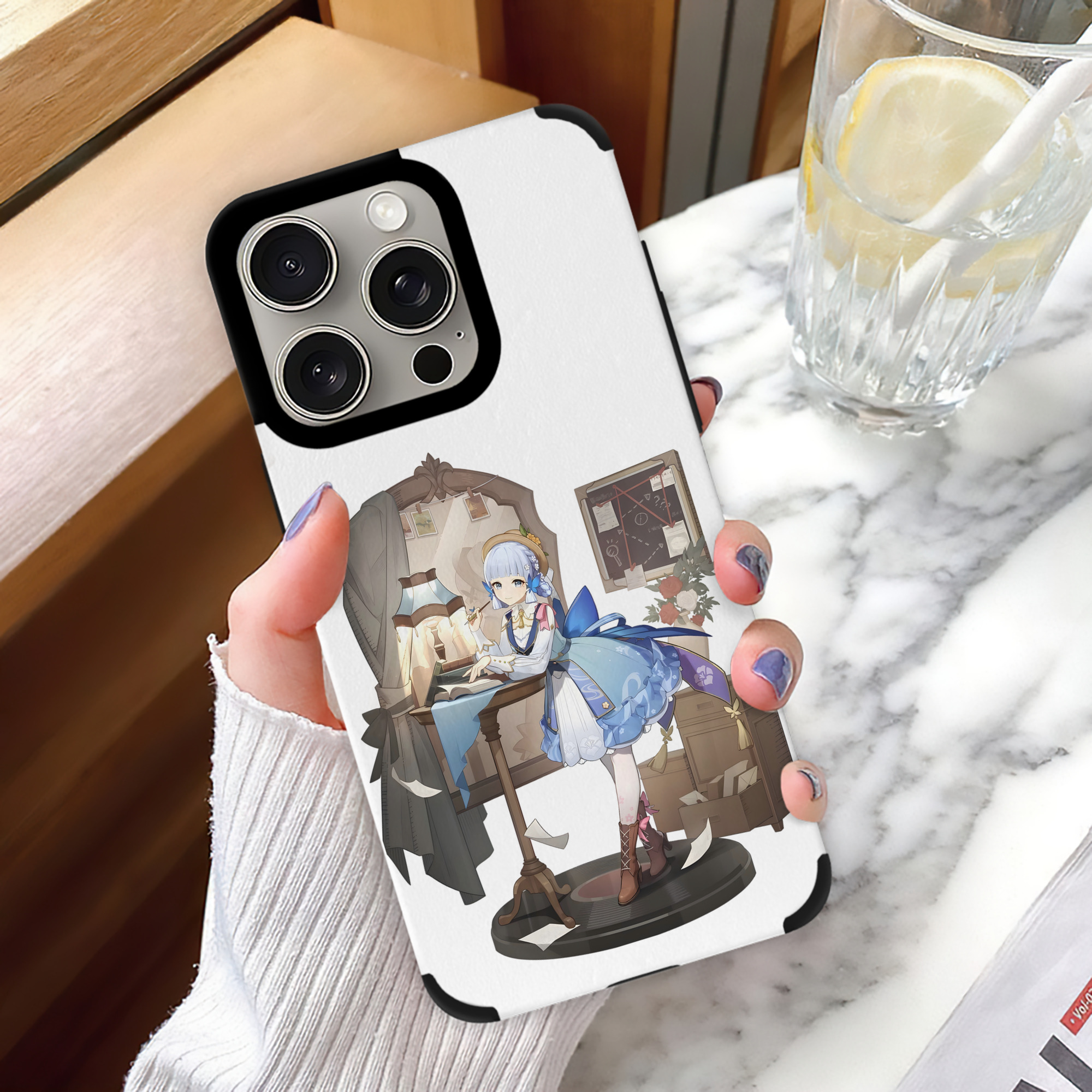 げんし神 神里綾華 神宮寺レン genshin Kamimiya Ren 【iPhone15ProMax対応】 PUレザー スマホケース 耐衝撃＆黄変防止