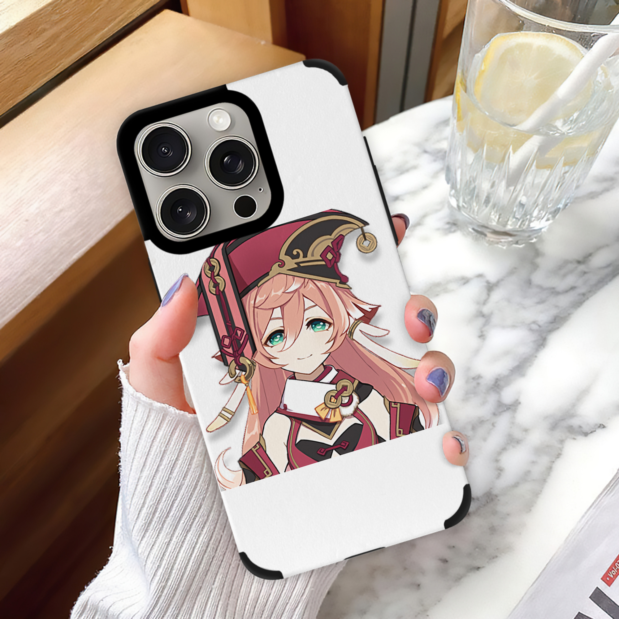 げんし神 ヤンフェイ genshin Yanfei 【iPhone15ProMax対応】 PUレザー スマホケース 耐衝撃＆黄変防止