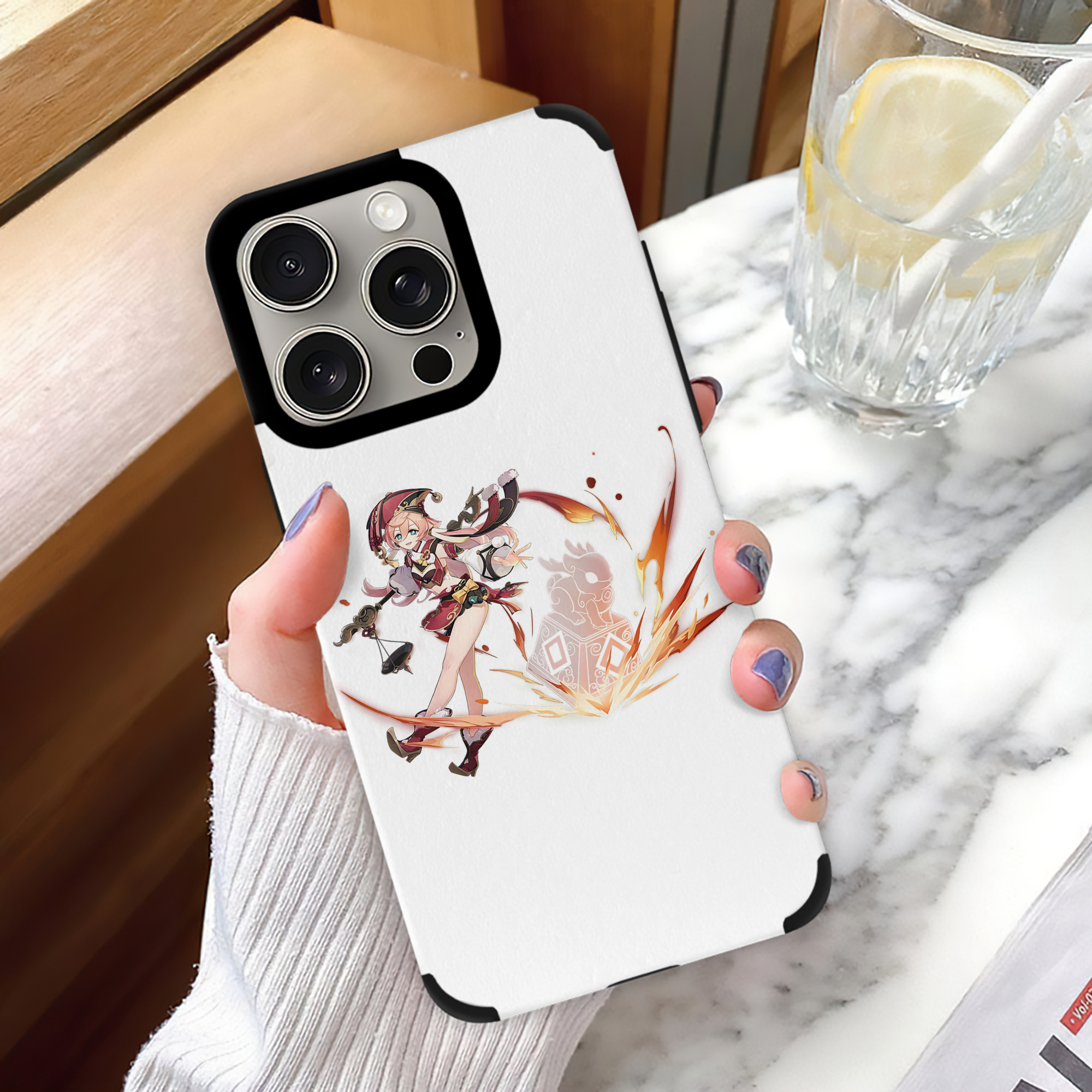 げんし神 ヤンフェイ genshin Yanfei 【iPhone15ProMax対応】 PUレザー スマホケース 耐衝撃＆黄変防止