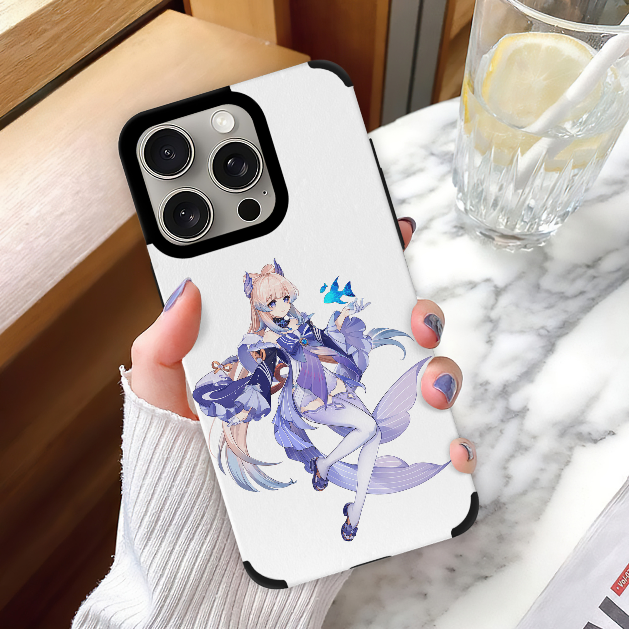 げんし神 珊瑚宮心海 サンゴノミヤ・ココミ genshin Sangonomiya Kokomi 【iPhone15ProMax対応】 PUレザー スマホケース 耐衝撃＆黄変防止