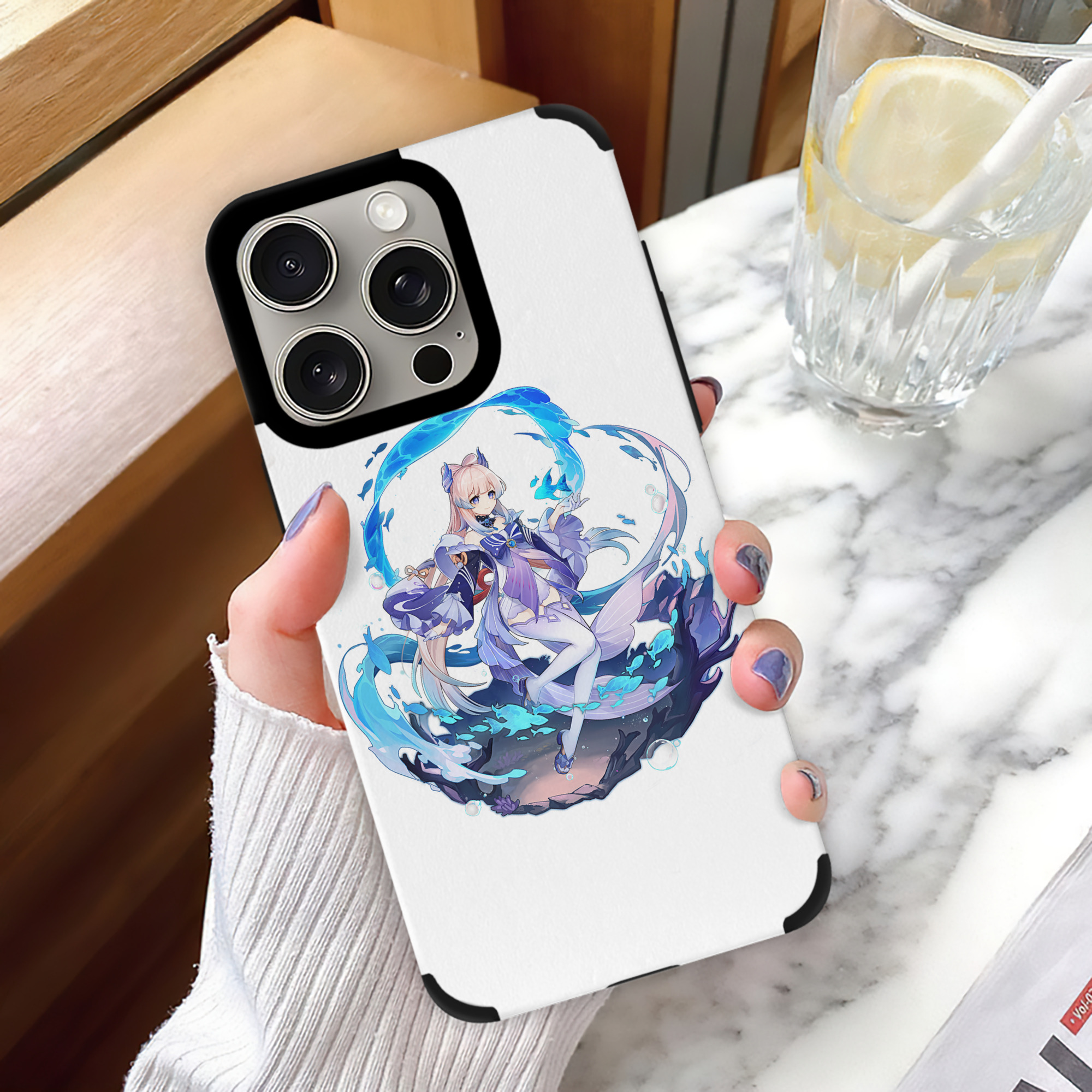 げんし神 珊瑚宮心海 サンゴノミヤ・ココミ genshin Sangonomiya Kokomi 【iPhone15ProMax対応】 PUレザー スマホケース 耐衝撃＆黄変防止