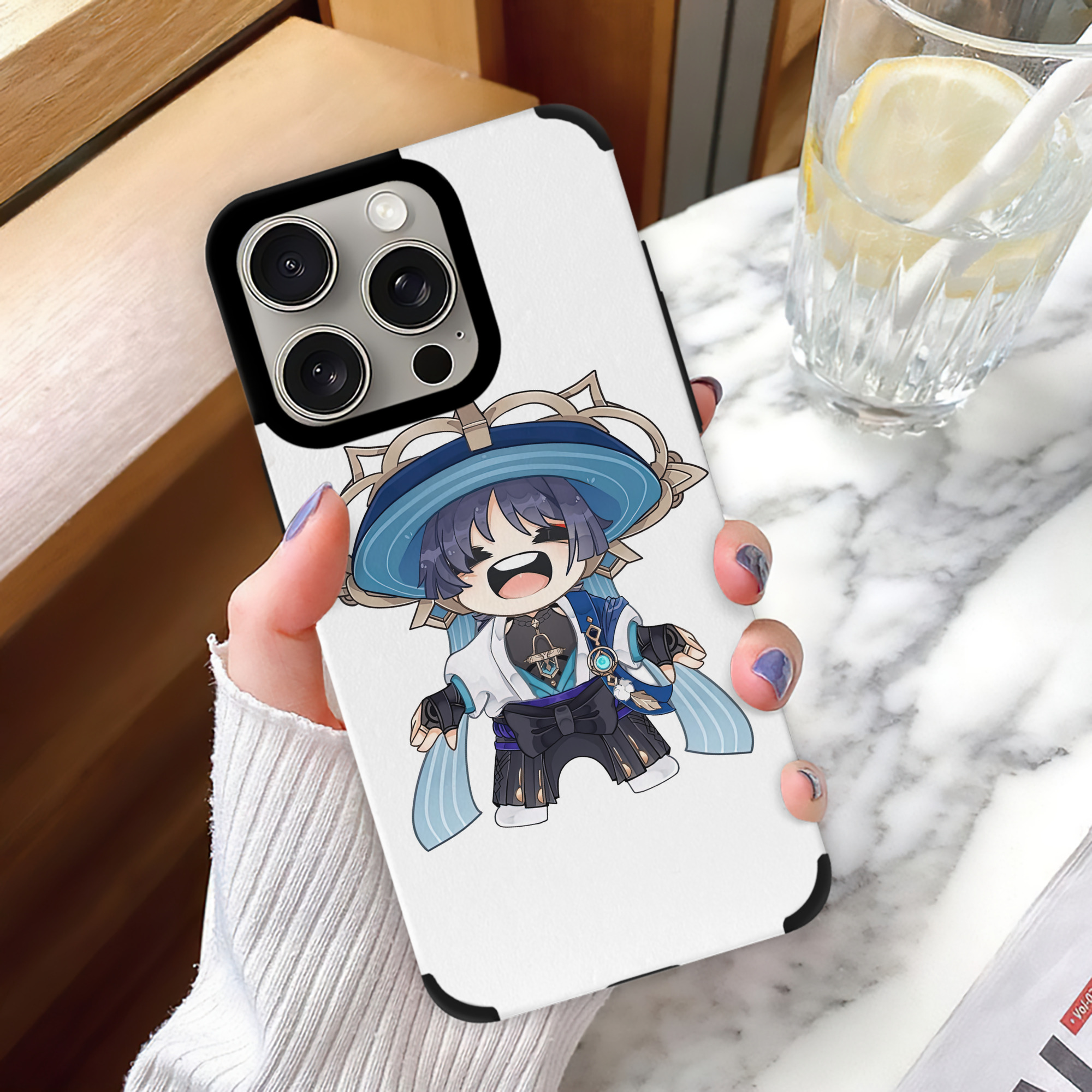 げんし神 さんペい genshin Sanpei 【iPhone15ProMax対応】 PUレザー スマホケース 耐衝撃＆黄変防止