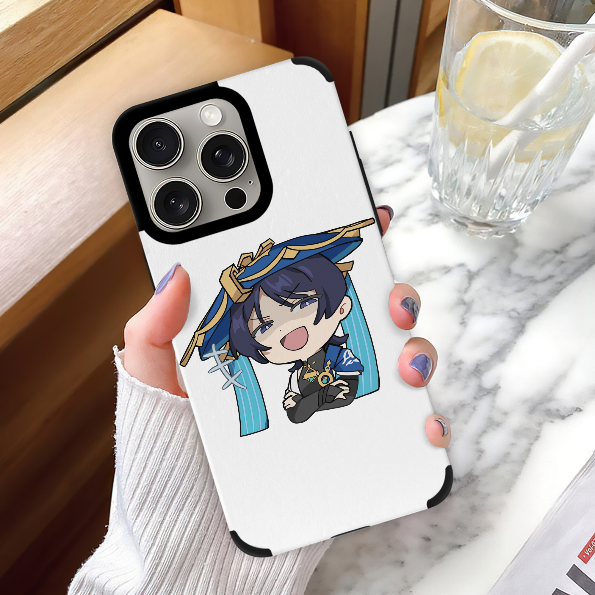 げんし神 さんペい genshin Sanpei 【iPhone15ProMax対応】 PUレザー スマホケース 耐衝撃＆黄変防止