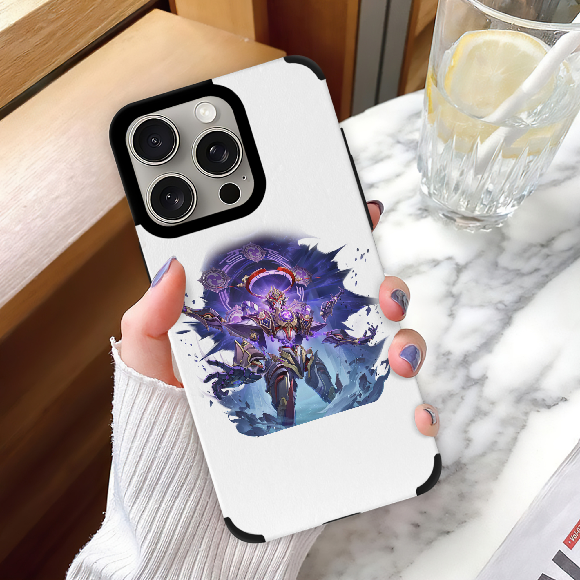 げんし神 さんペい genshin Sanpei 【iPhone15ProMax対応】 PUレザー スマホケース 耐衝撃＆黄変防止