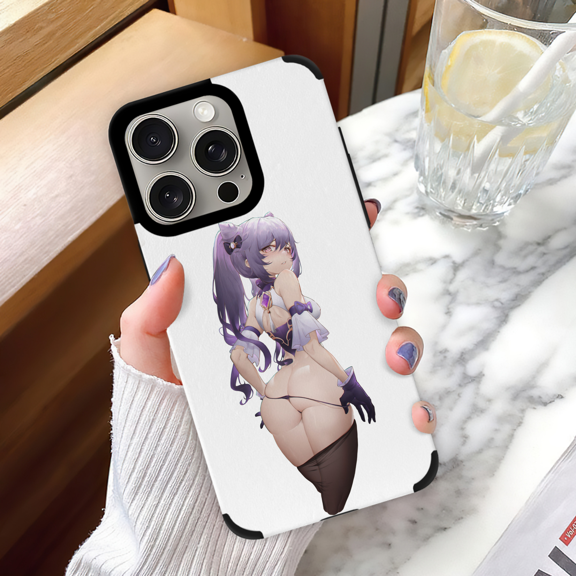 げんし神 刻晴 こくせい genshin Kokusei 【iPhone15ProMax対応】 PUレザー スマホケース 耐衝撃＆黄変防止