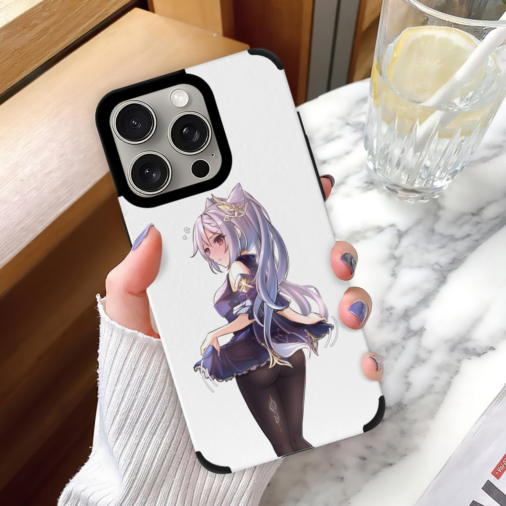 げんし神 刻晴 こくせい genshin Kokusei 【iPhone15ProMax対応】 PUレザー スマホケース 耐衝撃＆黄変防止