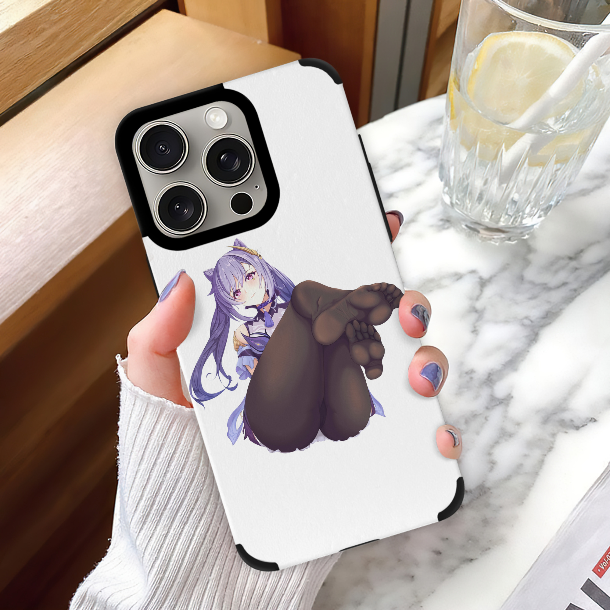 げんし神 刻晴 こくせい genshin Kokusei 【iPhone15ProMax対応】 PUレザー スマホケース 耐衝撃＆黄変防止