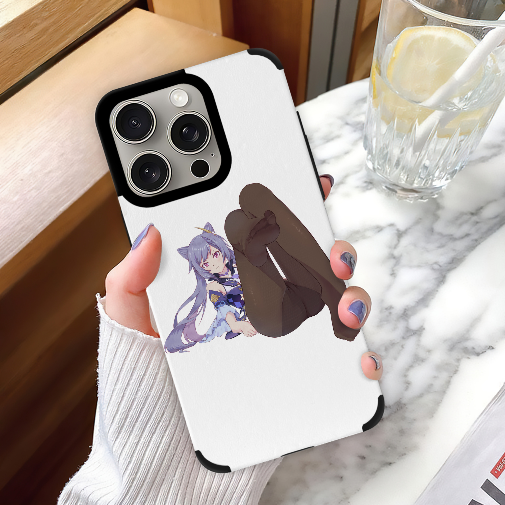 げんし神 刻晴 こくせい genshin Kokusei 【iPhone15ProMax対応】 PUレザー スマホケース 耐衝撃＆黄変防止