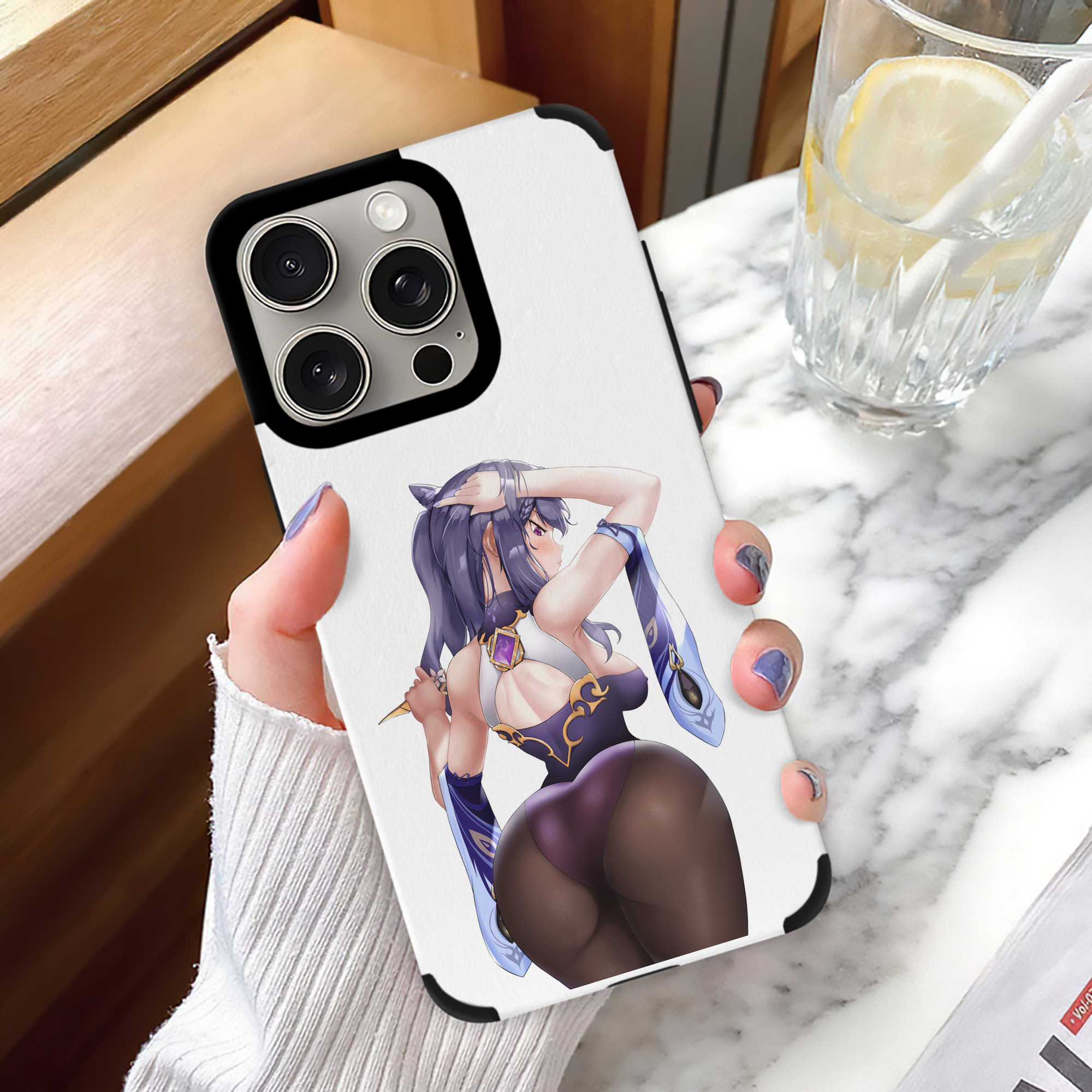 げんし神 刻晴 こくせい genshin Kokusei 【iPhone15ProMax対応】 PUレザー スマホケース 耐衝撃＆黄変防止