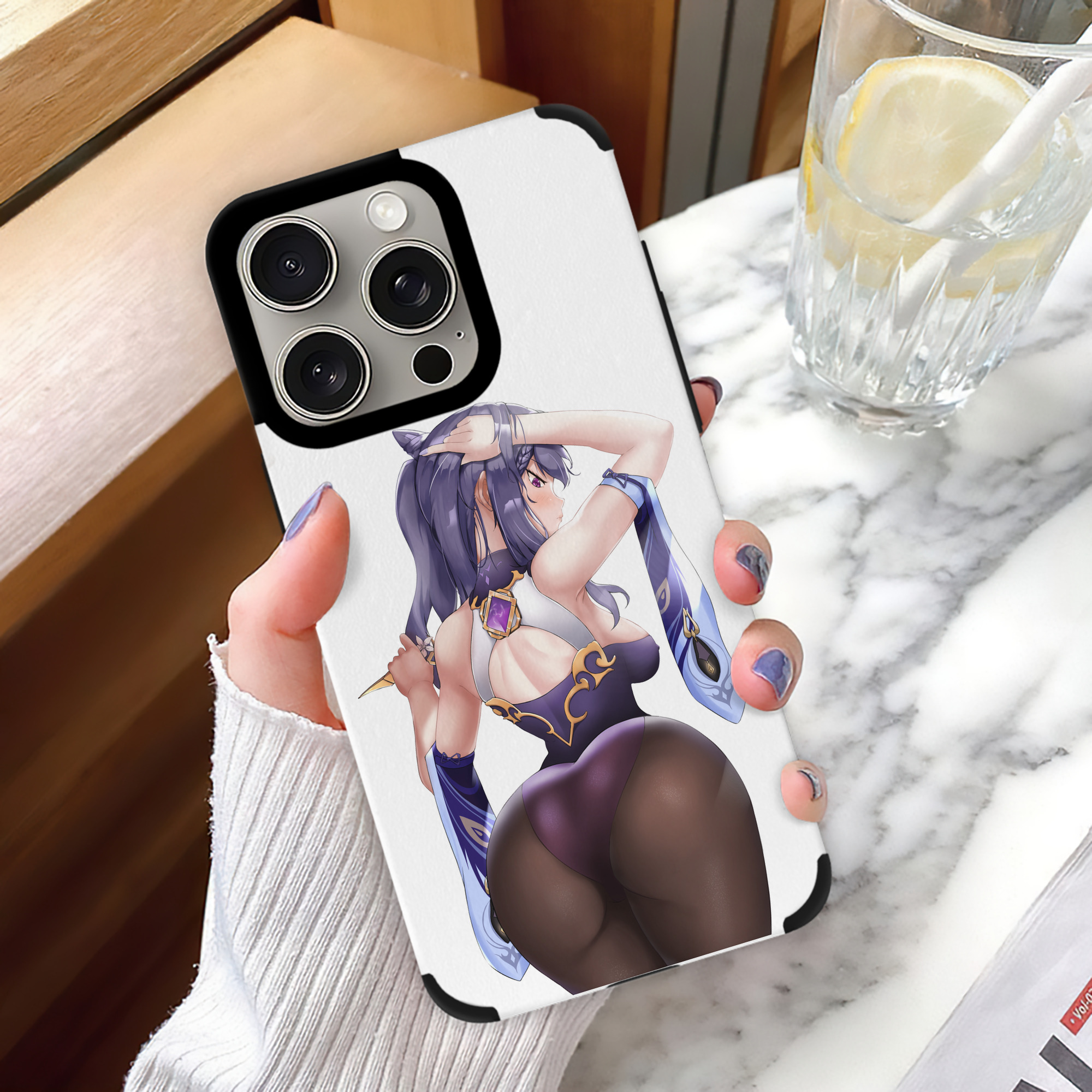 げんし神 刻晴 こくせい genshin Kokusei 【iPhone15ProMax対応】 PUレザー スマホケース 耐衝撃＆黄変防止