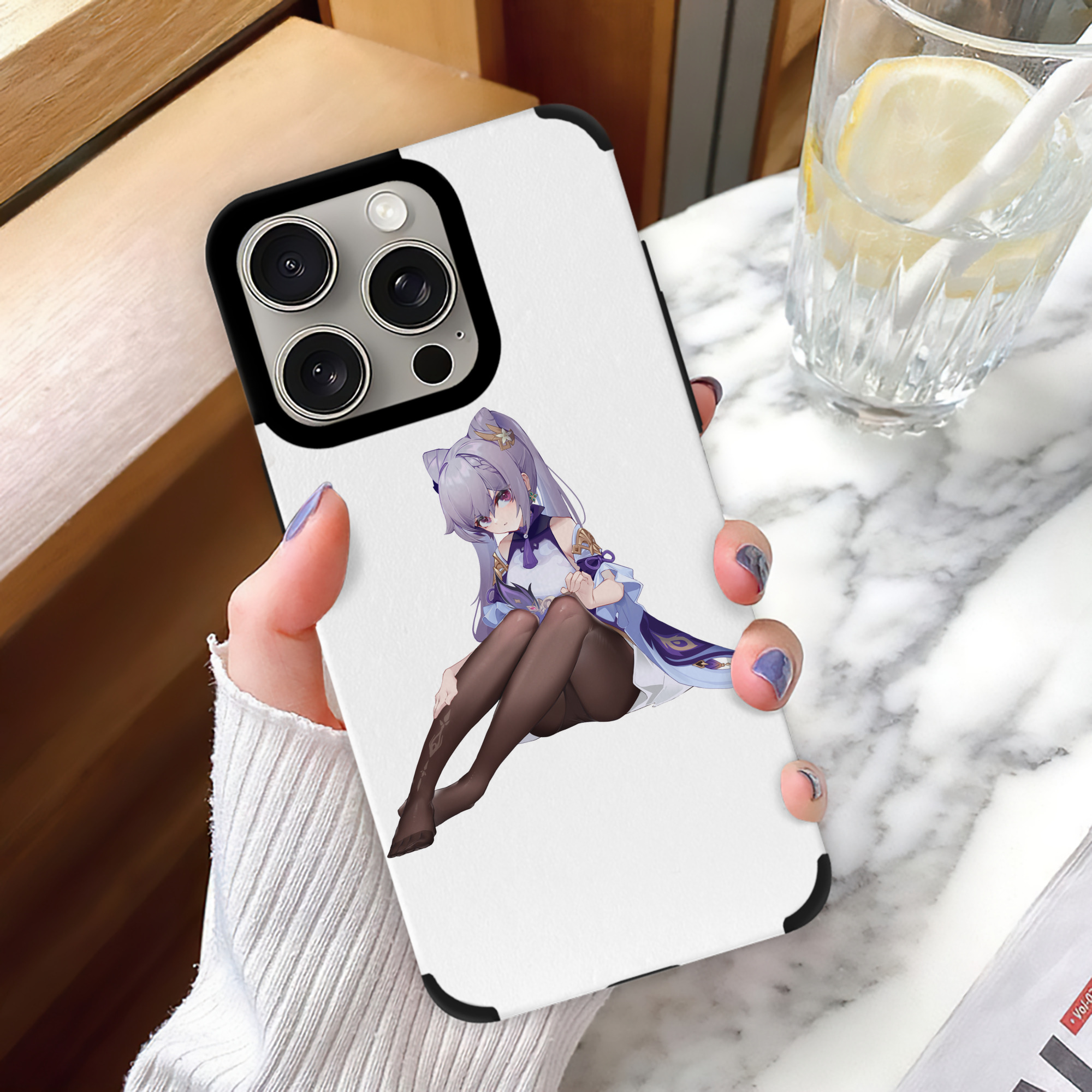 げんし神 刻晴 こくせい genshin Kokusei 【iPhone15ProMax対応】 PUレザー スマホケース 耐衝撃＆黄変防止