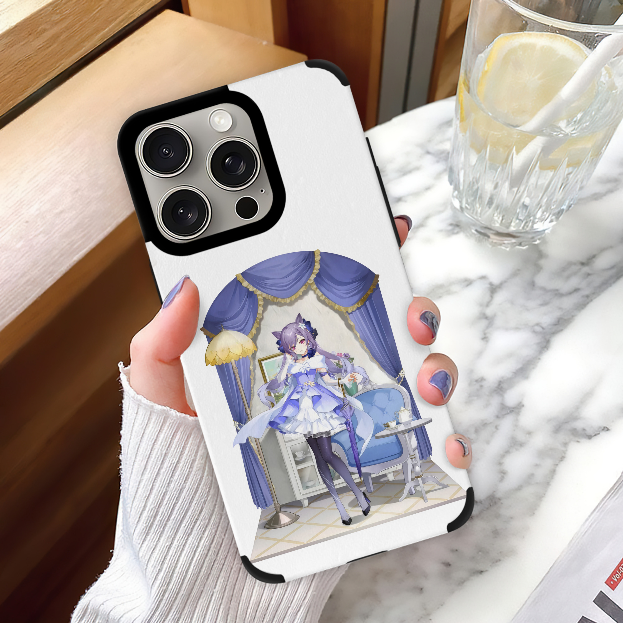 げんし神 刻晴 こくせい genshin Kokusei 【iPhone15ProMax対応】 PUレザー スマホケース 耐衝撃＆黄変防止