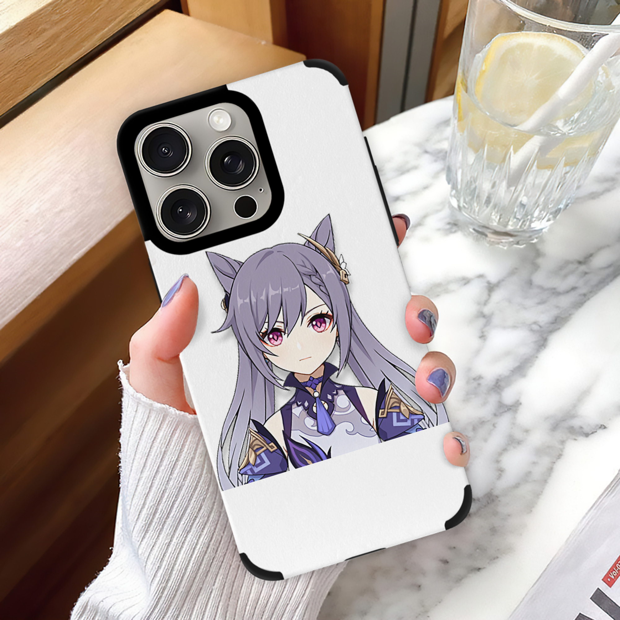 げんし神 刻晴 こくせい genshin Kokusei 【iPhone15ProMax対応】 PUレザー スマホケース 耐衝撃＆黄変防止