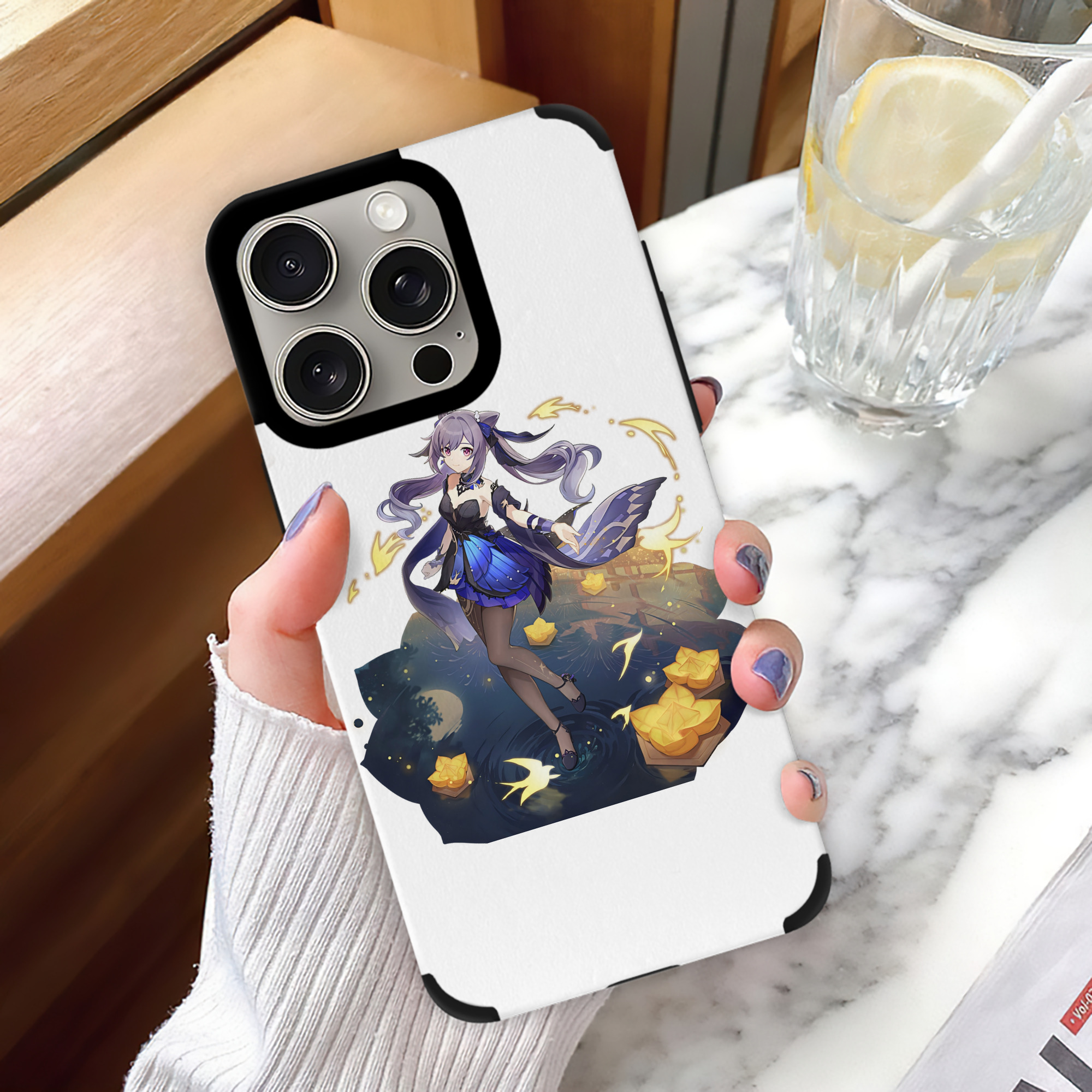 げんし神 刻晴 こくせい genshin Kokusei 【iPhone15ProMax対応】 PUレザー スマホケース 耐衝撃＆黄変防止