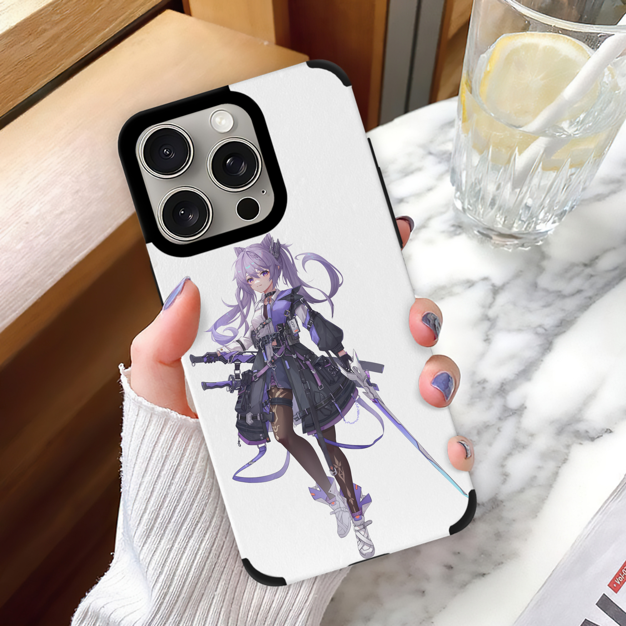 げんし神 刻晴 こくせい genshin Kokusei 【iPhone15ProMax対応】 PUレザー スマホケース 耐衝撃＆黄変防止