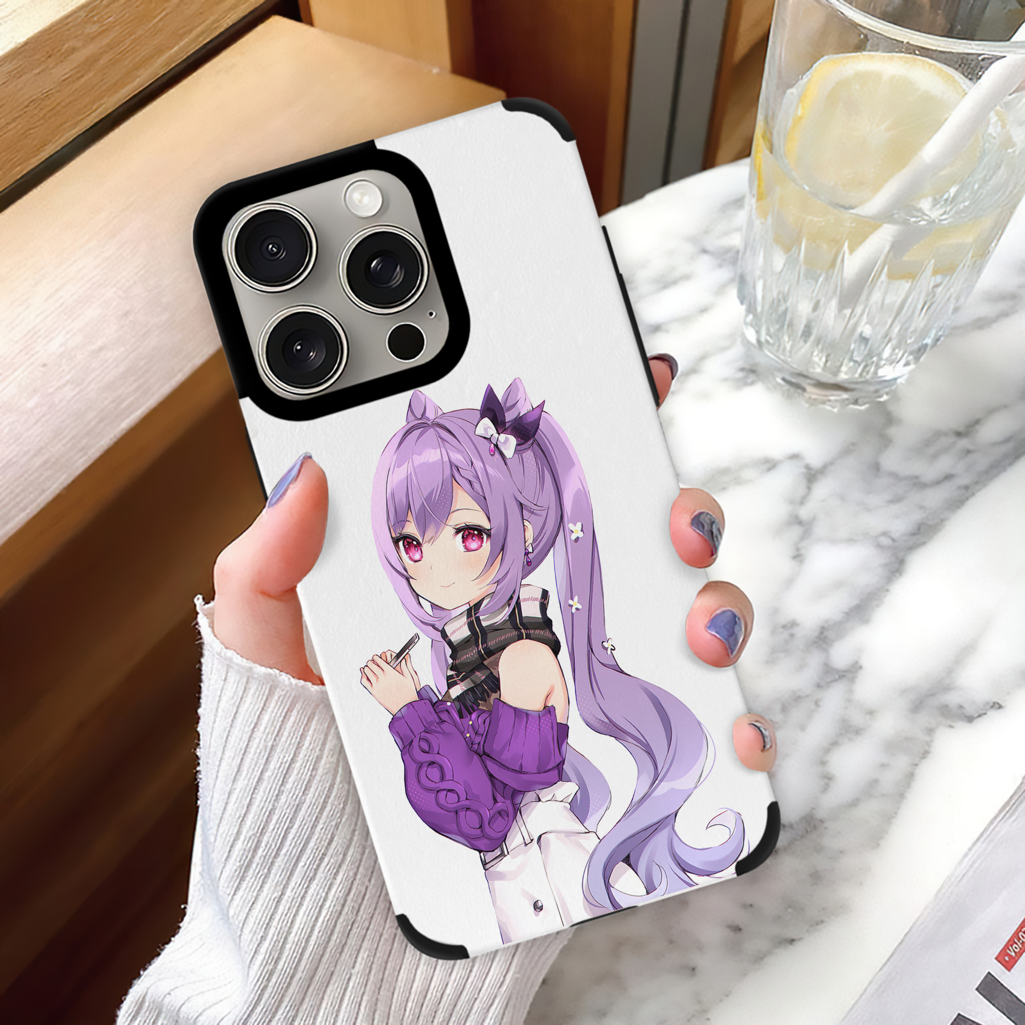 げんし神 刻晴 こくせい genshin Kokusei 【iPhone15ProMax対応】 PUレザー スマホケース 耐衝撃＆黄変防止