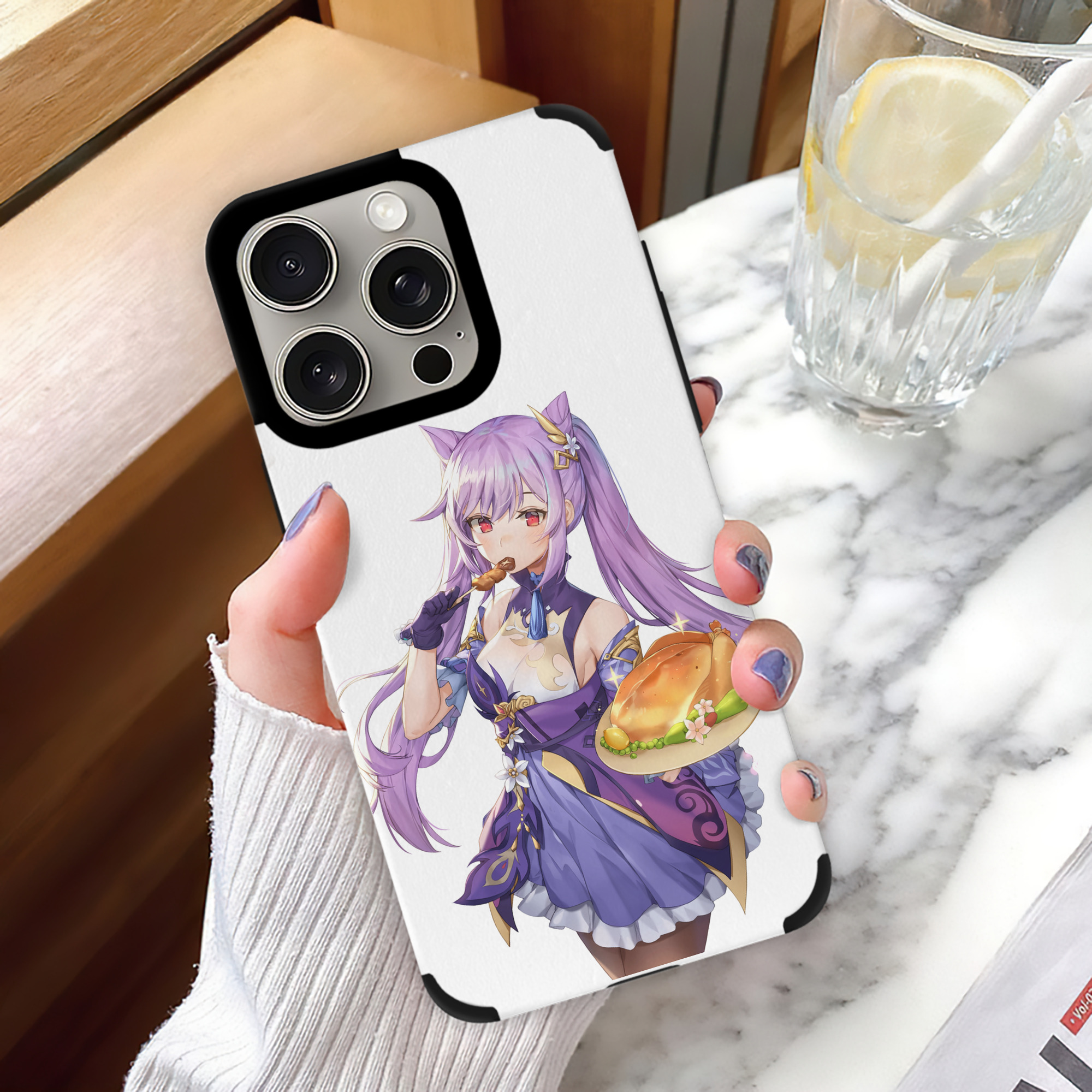 げんし神 刻晴 こくせい genshin Kokusei 【iPhone15ProMax対応】 PUレザー スマホケース 耐衝撃＆黄変防止