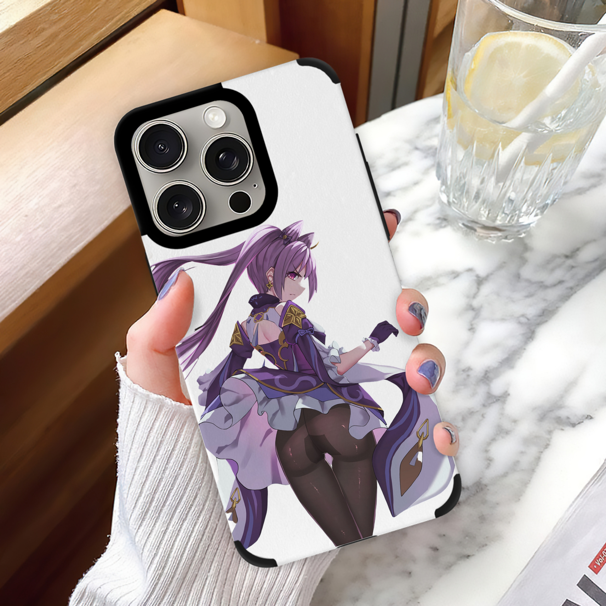 げんし神 刻晴 こくせい genshin Kokusei 【iPhone15ProMax対応】 PUレザー スマホケース 耐衝撃＆黄変防止