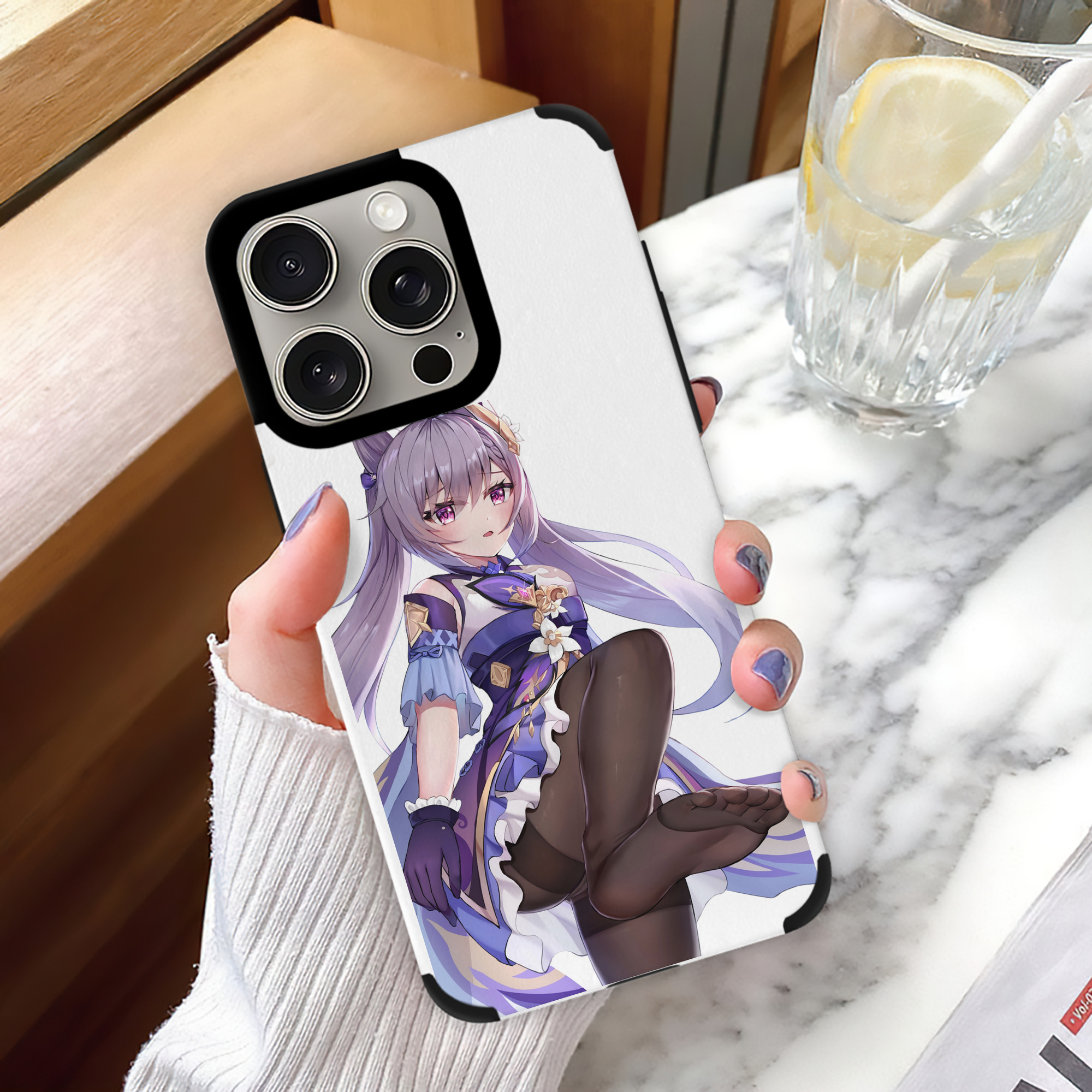 げんし神 刻晴 こくせい genshin Kokusei 【iPhone15ProMax対応】 PUレザー スマホケース 耐衝撃＆黄変防止