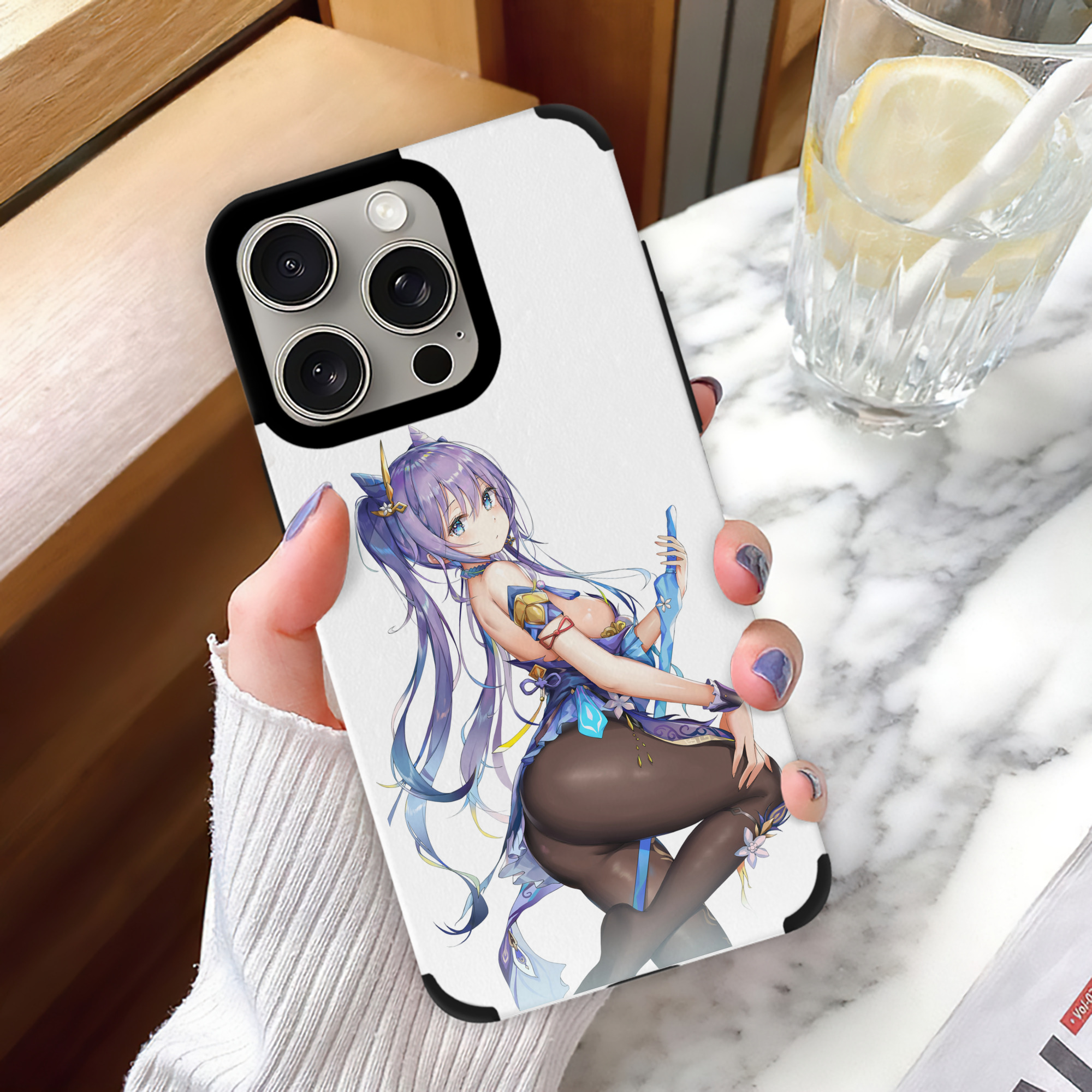 げんし神 刻晴 こくせい genshin Kokusei 【iPhone15ProMax対応】 PUレザー スマホケース 耐衝撃＆黄変防止