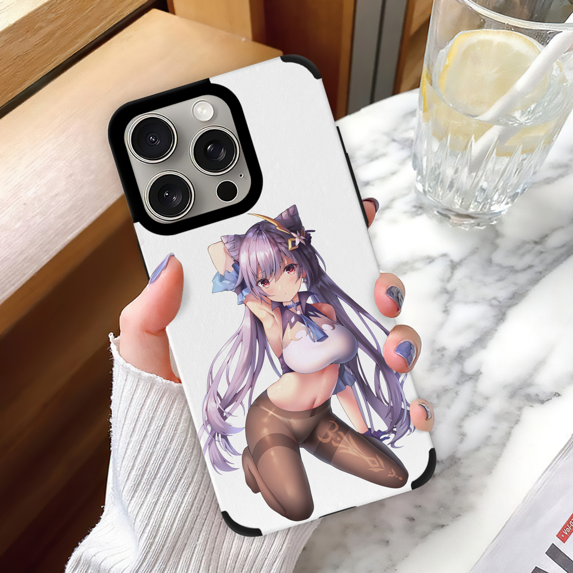 げんし神 刻晴 こくせい genshin Kokusei 【iPhone15ProMax対応】 PUレザー スマホケース 耐衝撃＆黄変防止