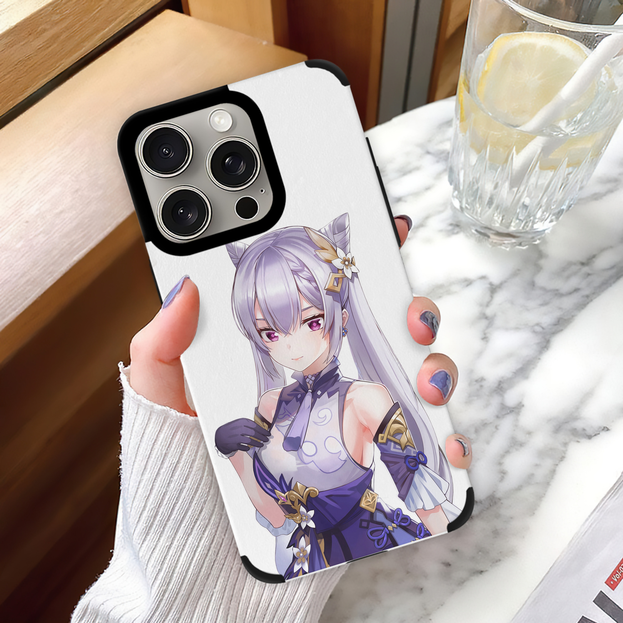 げんし神 刻晴 こくせい genshin Kokusei 【iPhone15ProMax対応】 PUレザー スマホケース 耐衝撃＆黄変防止