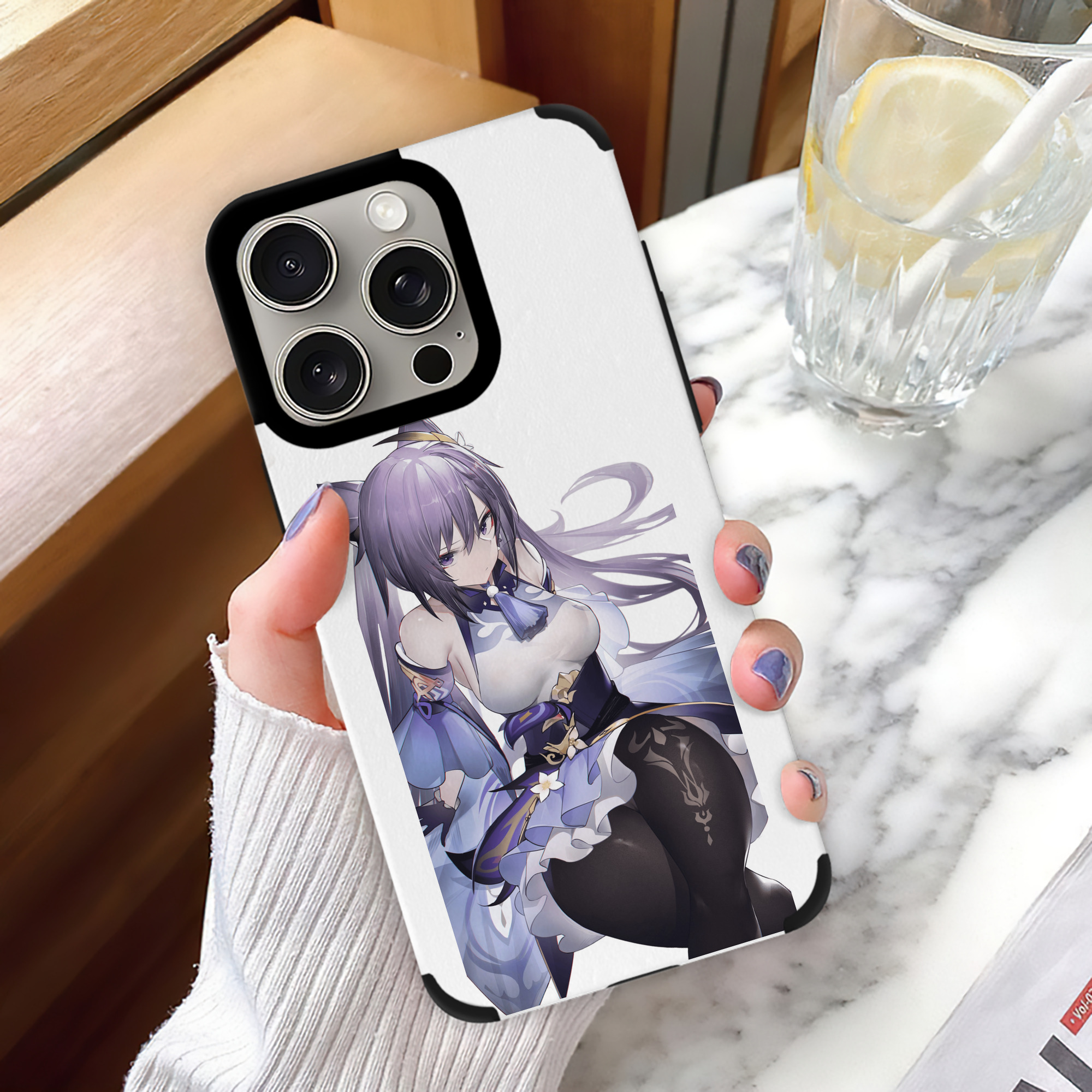 げんし神 刻晴 こくせい genshin Kokusei 【iPhone15ProMax対応】 PUレザー スマホケース 耐衝撃＆黄変防止