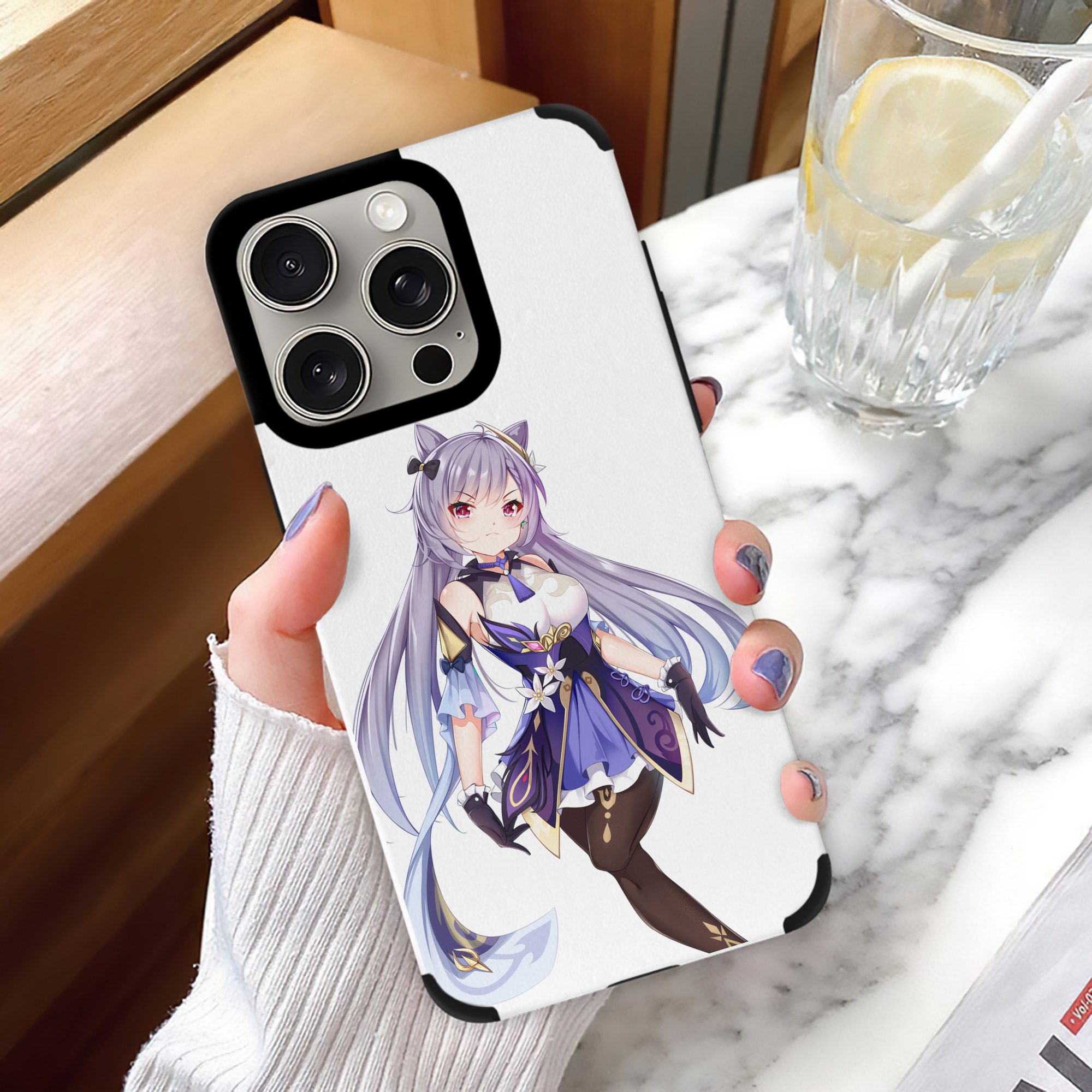 げんし神 刻晴 こくせい genshin Kokusei 【iPhone15ProMax対応】 PUレザー スマホケース 耐衝撃＆黄変防止