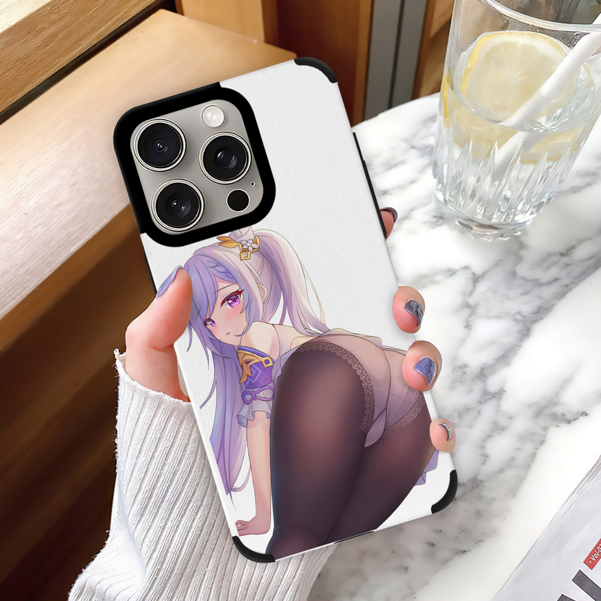 げんし神 刻晴 こくせい genshin Kokusei 【iPhone15ProMax対応】 PUレザー スマホケース 耐衝撃＆黄変防止